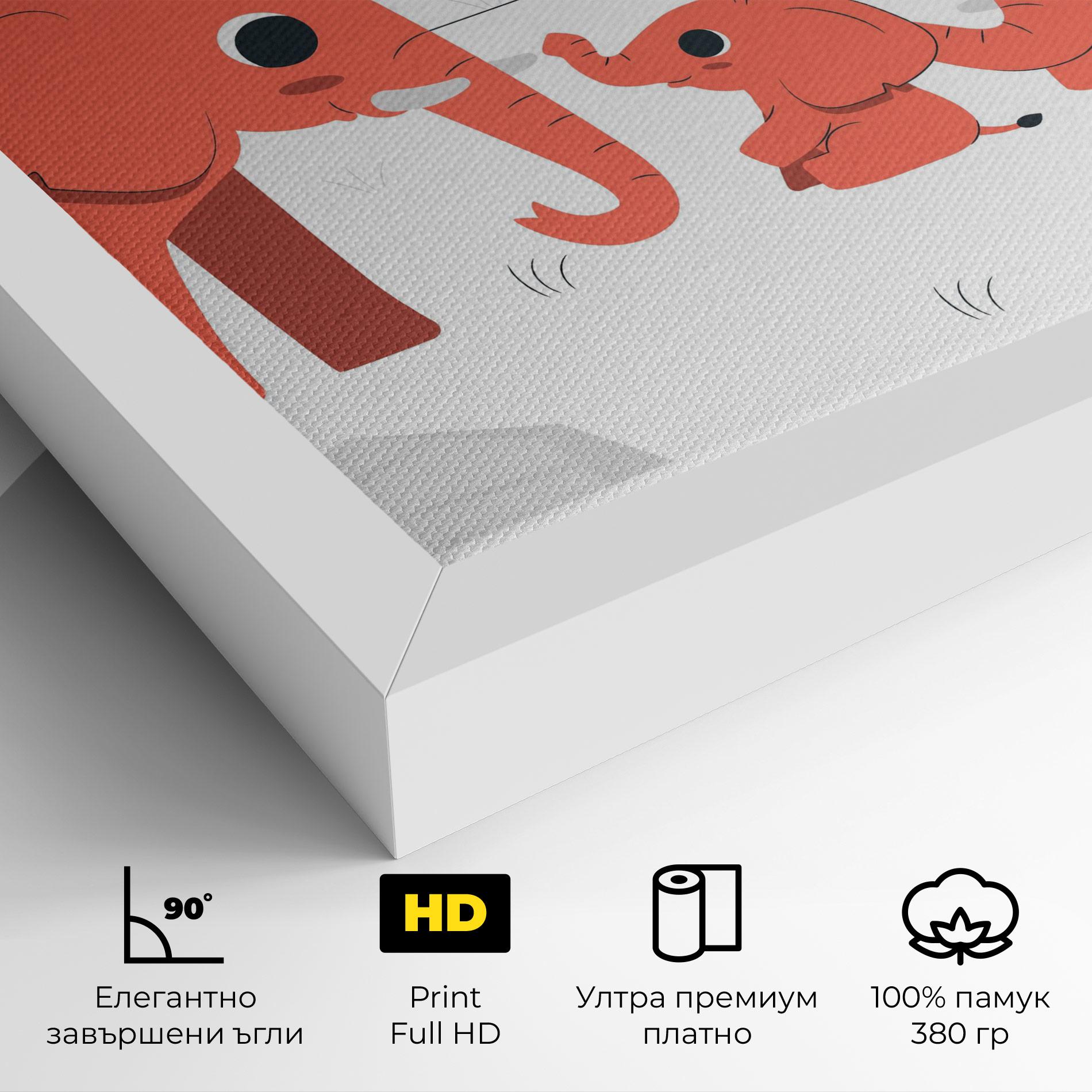 Картина на платно Orange Elephant mockup 4