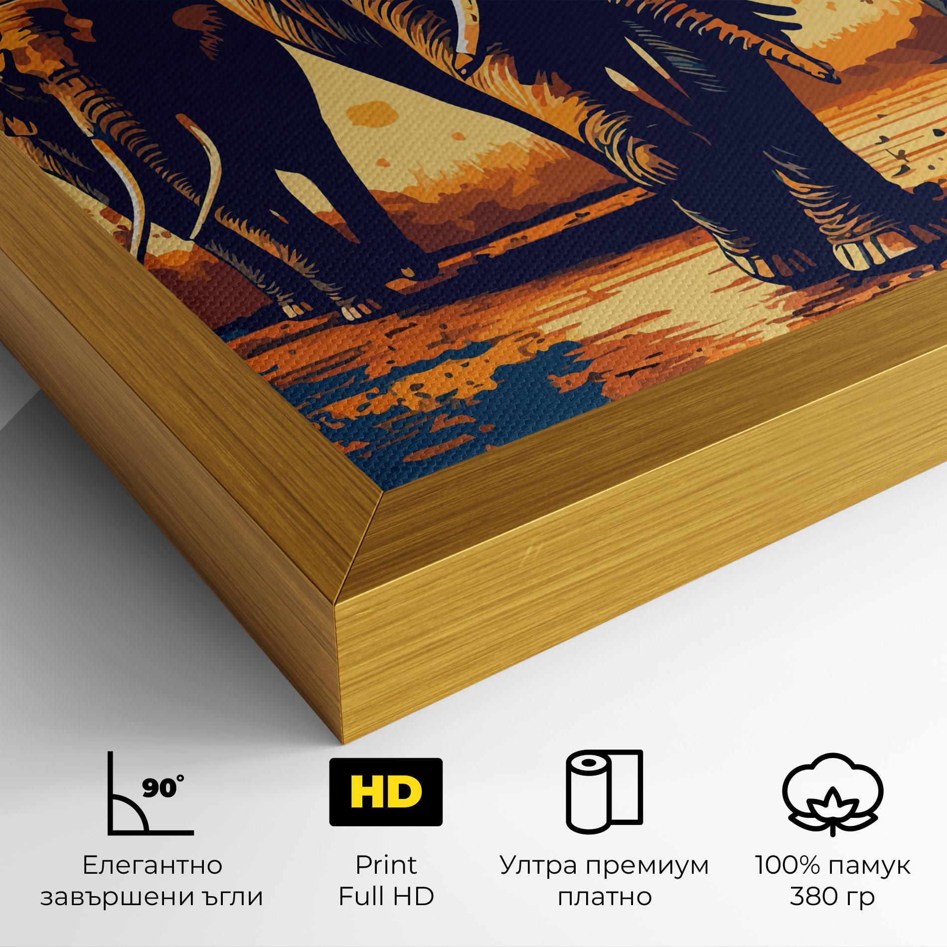 Картина на платно 3 Elephants mockup 4