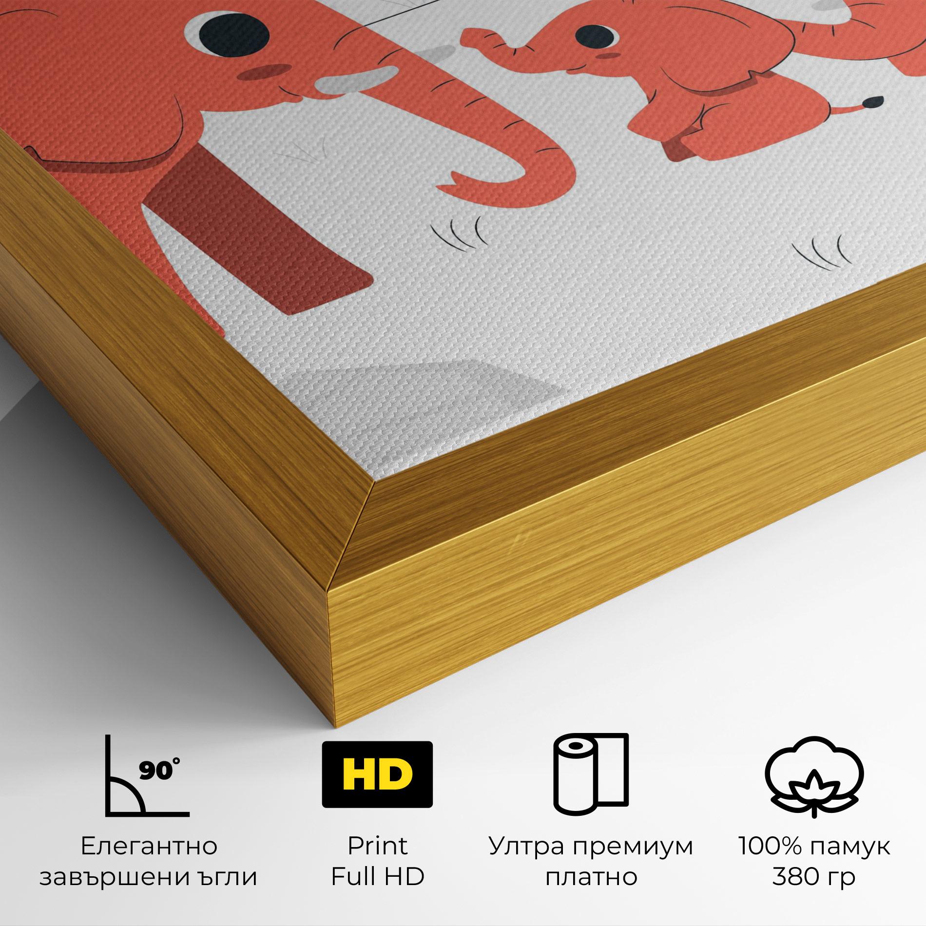 Картина на платно Orange Elephant mockup 4