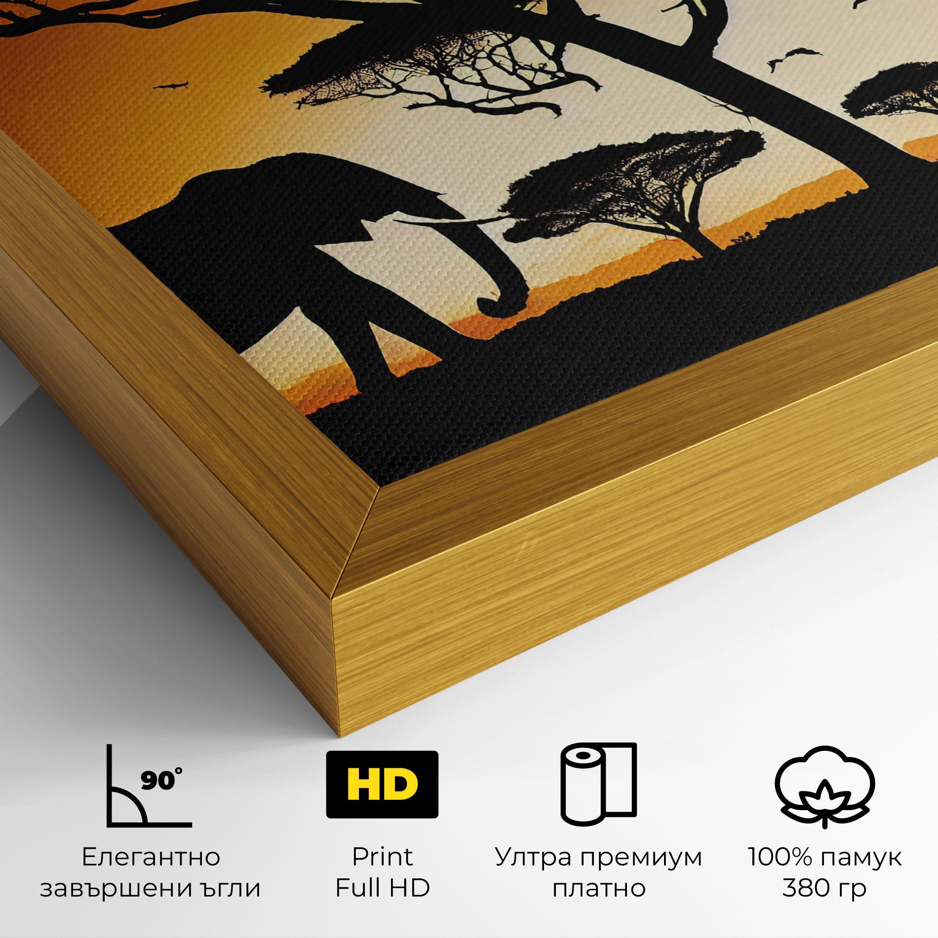 Картина на платно Sunset Silhouette mockup 4