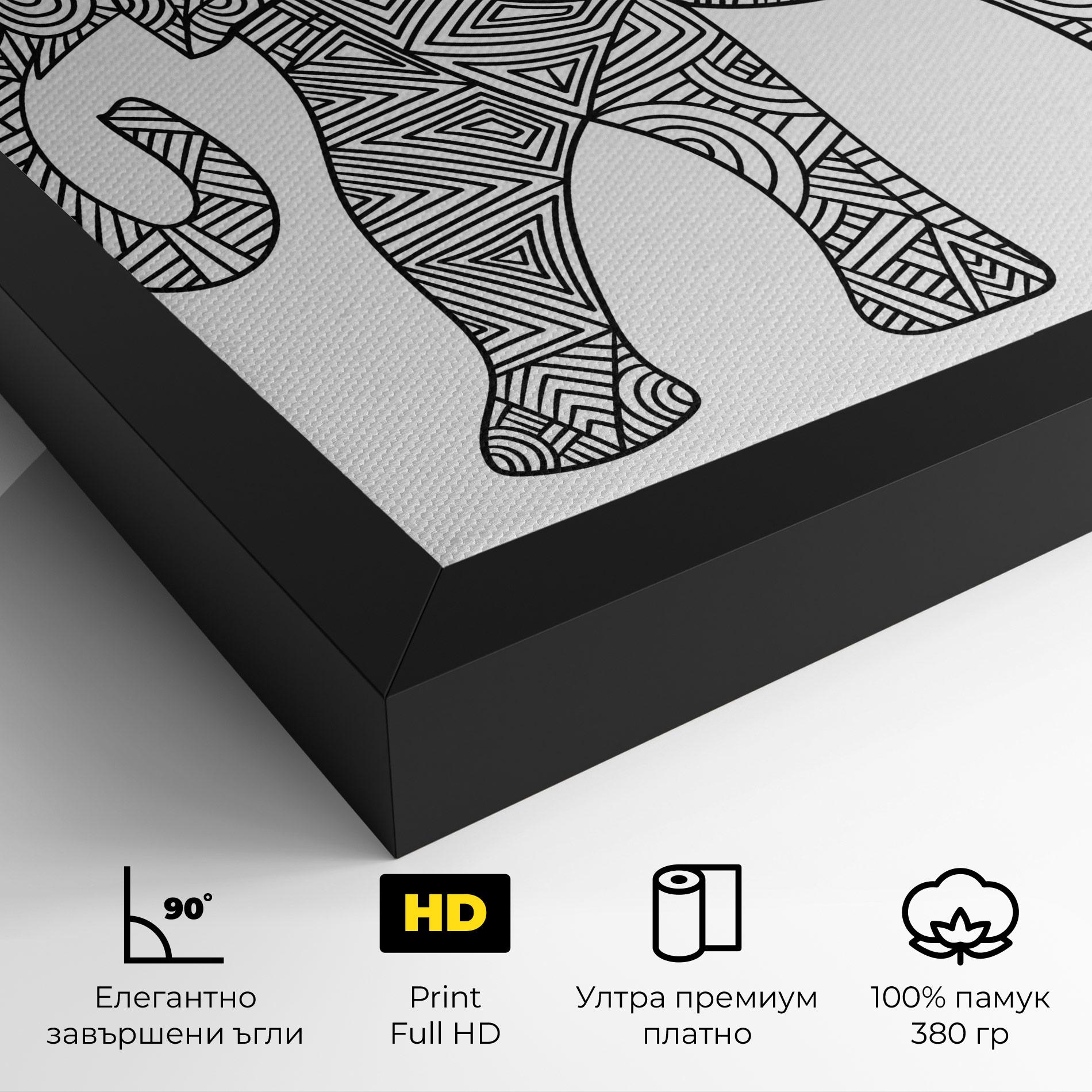 Картина на платно Elephant Mandala mockup 4