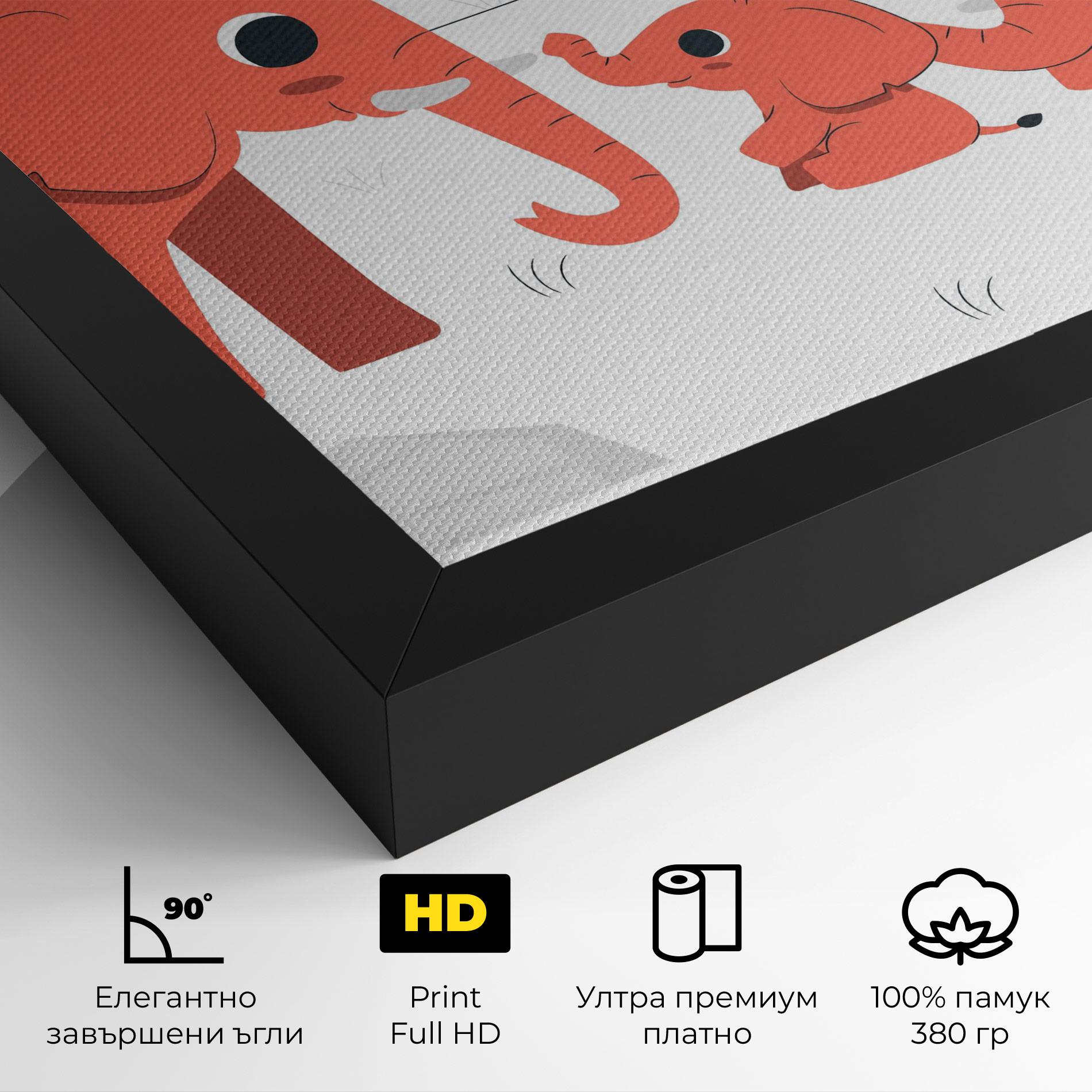 Картина на платно Orange Elephant mockup 4
