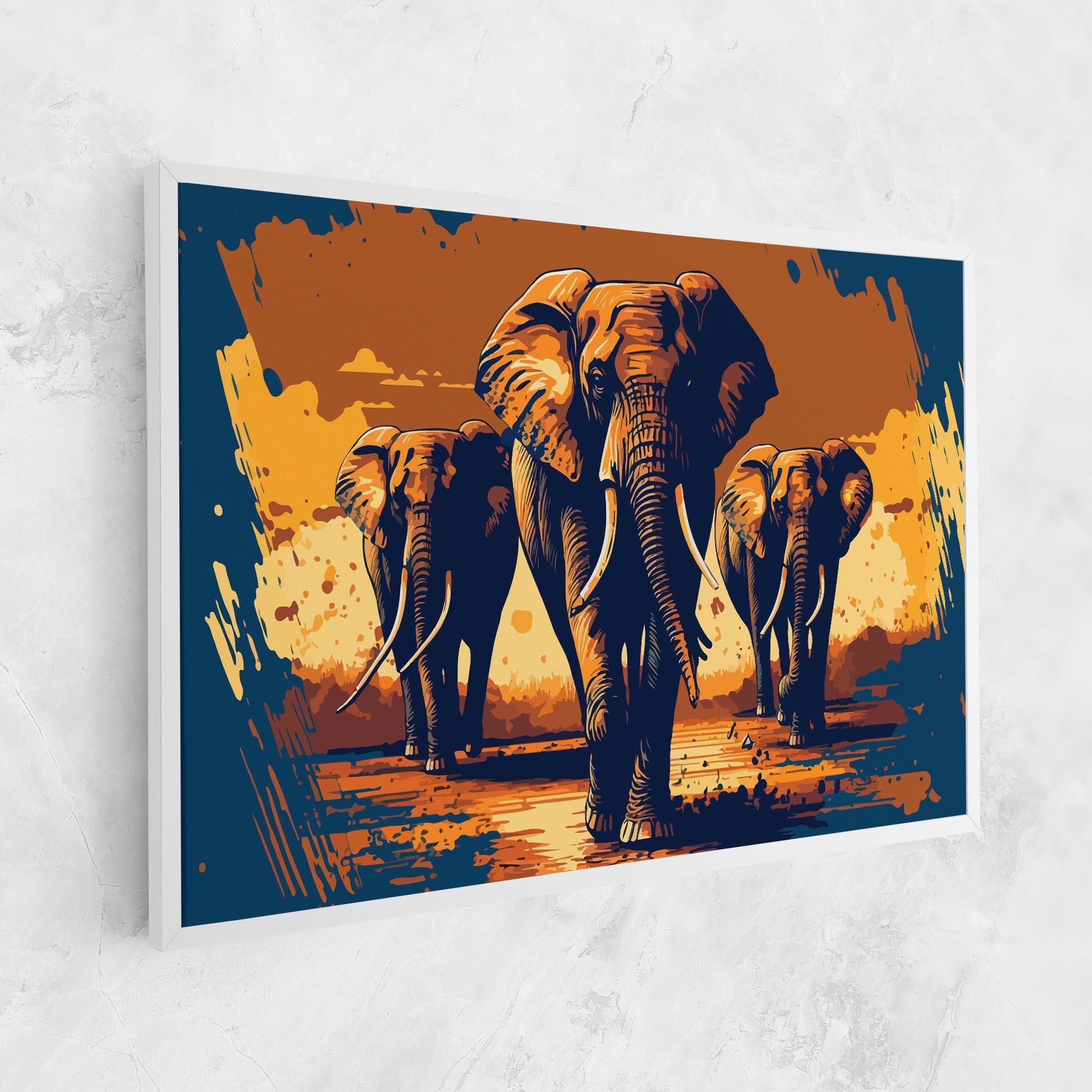 Картина на платно 3 Elephants mockup 1