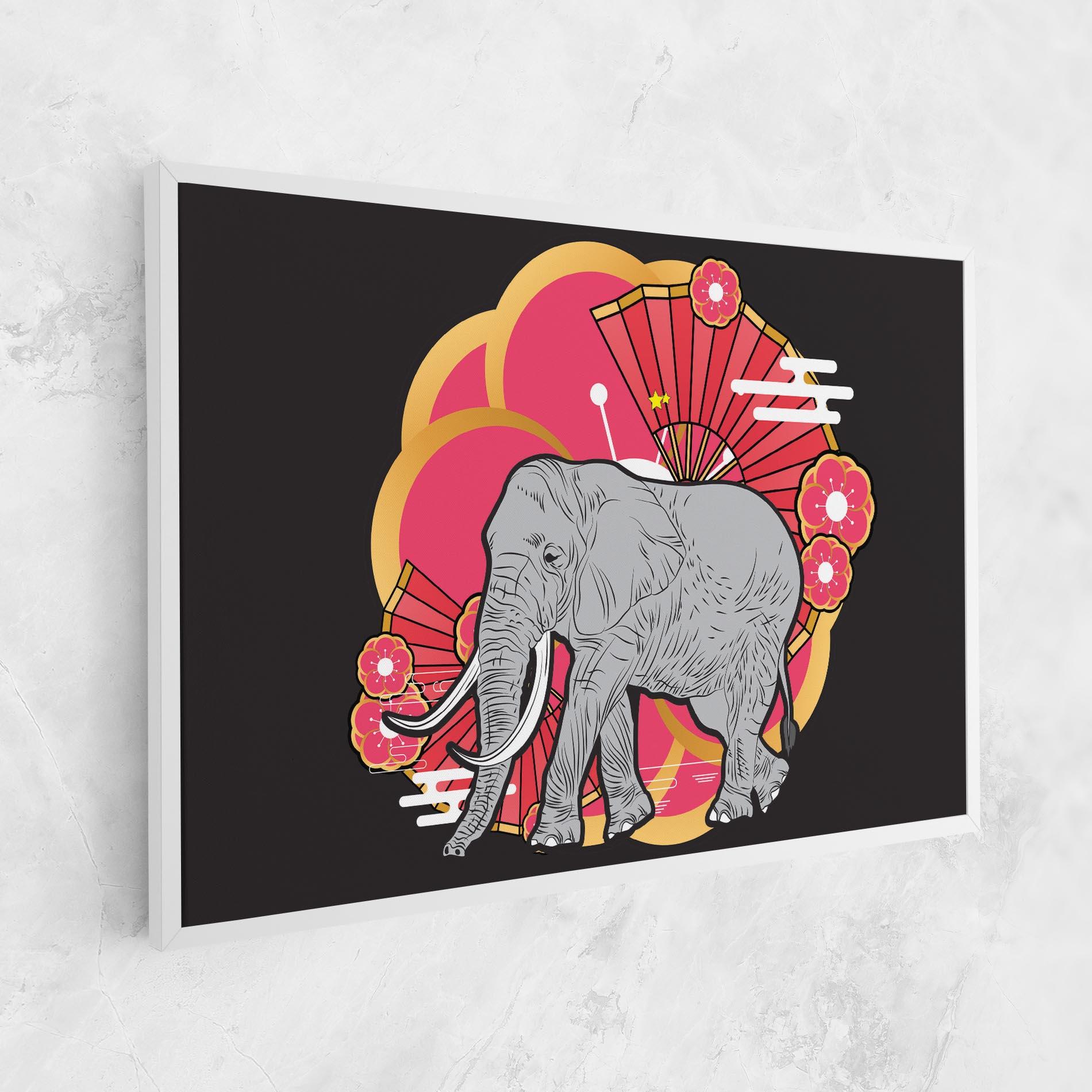 Картина на платно Elephant On Pink mockup 1