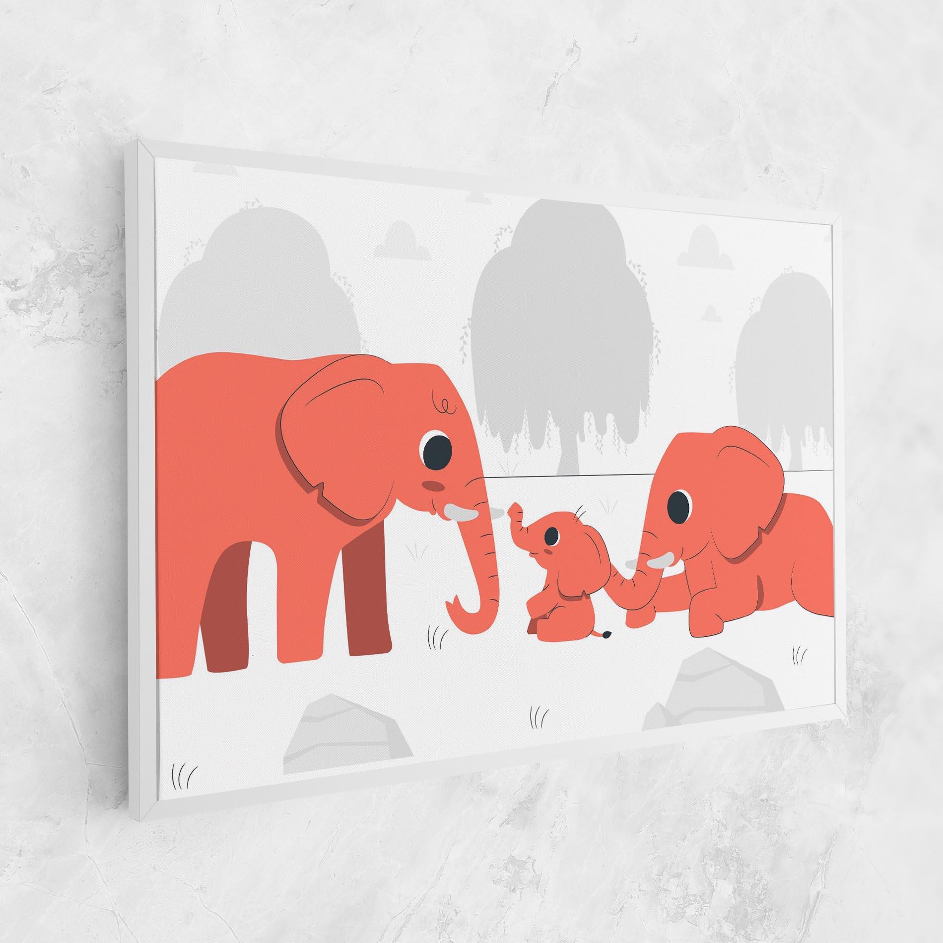 Картина на платно Orange Elephant mockup 1