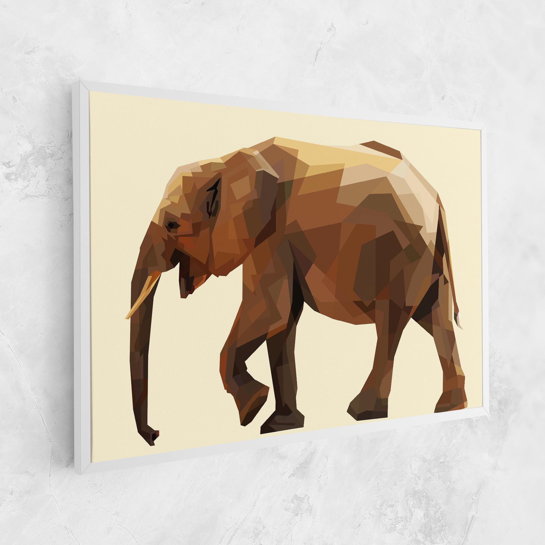 Картина на платно Walking Elephant Cream mockup 1