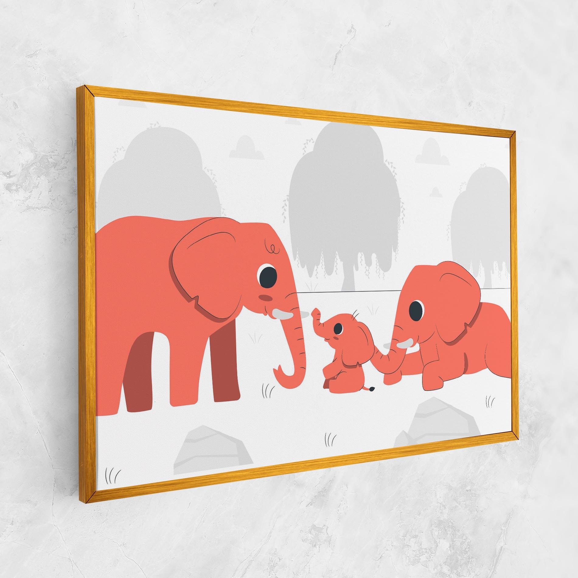 Картина на платно Orange Elephant mockup 1