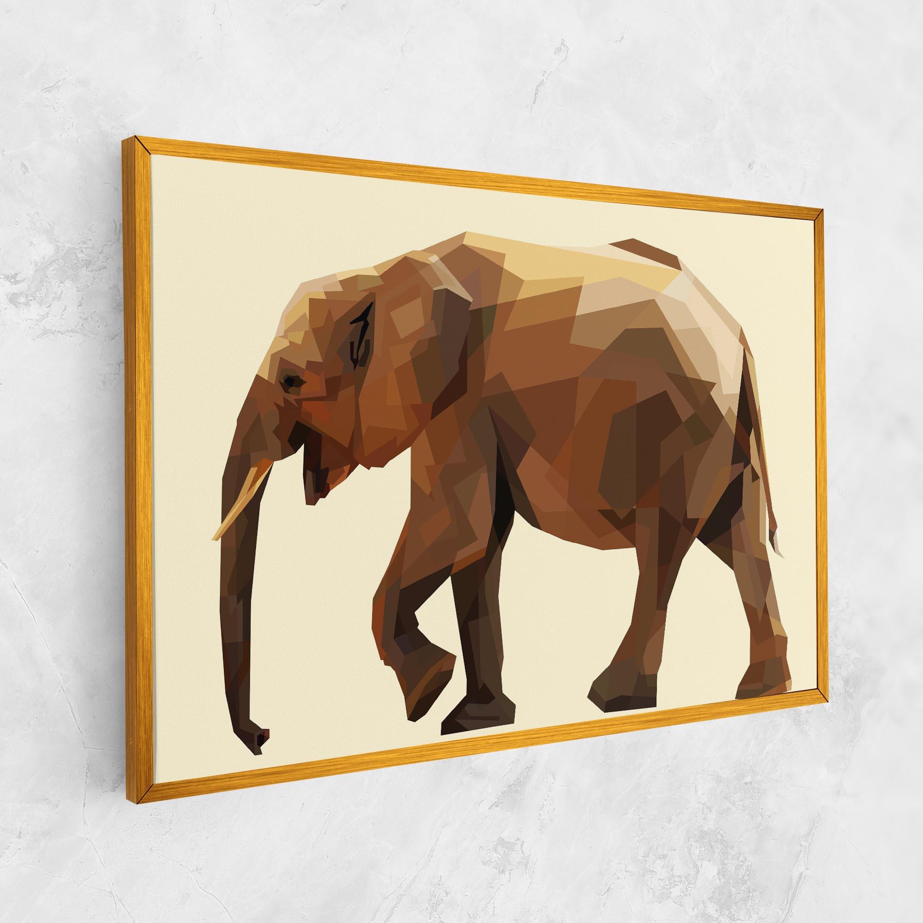 Картина на платно Walking Elephant Cream mockup 1