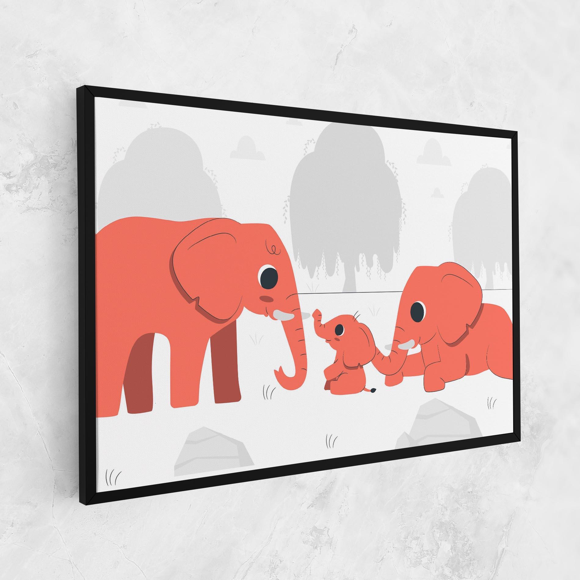 Картина на платно Orange Elephant mockup 1