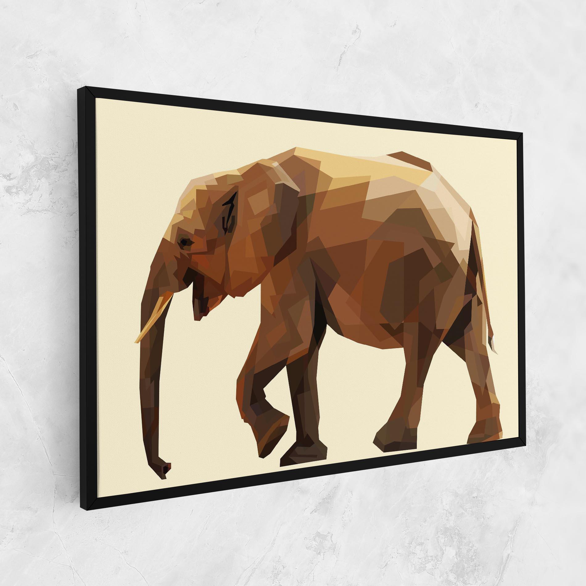 Картина на платно Walking Elephant Cream mockup 1