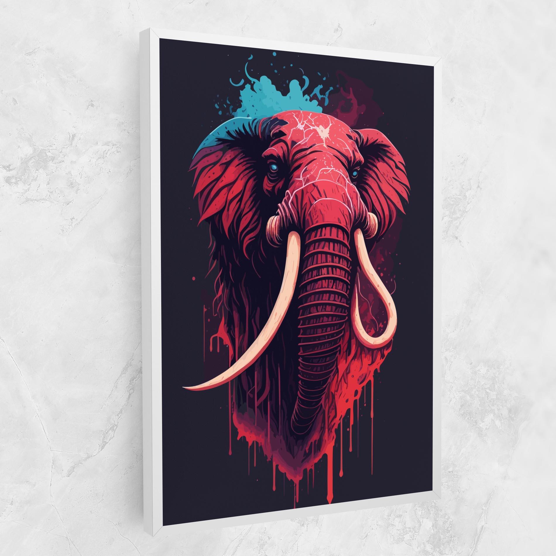 Картина на платно Blue Red Elephant mockup 1