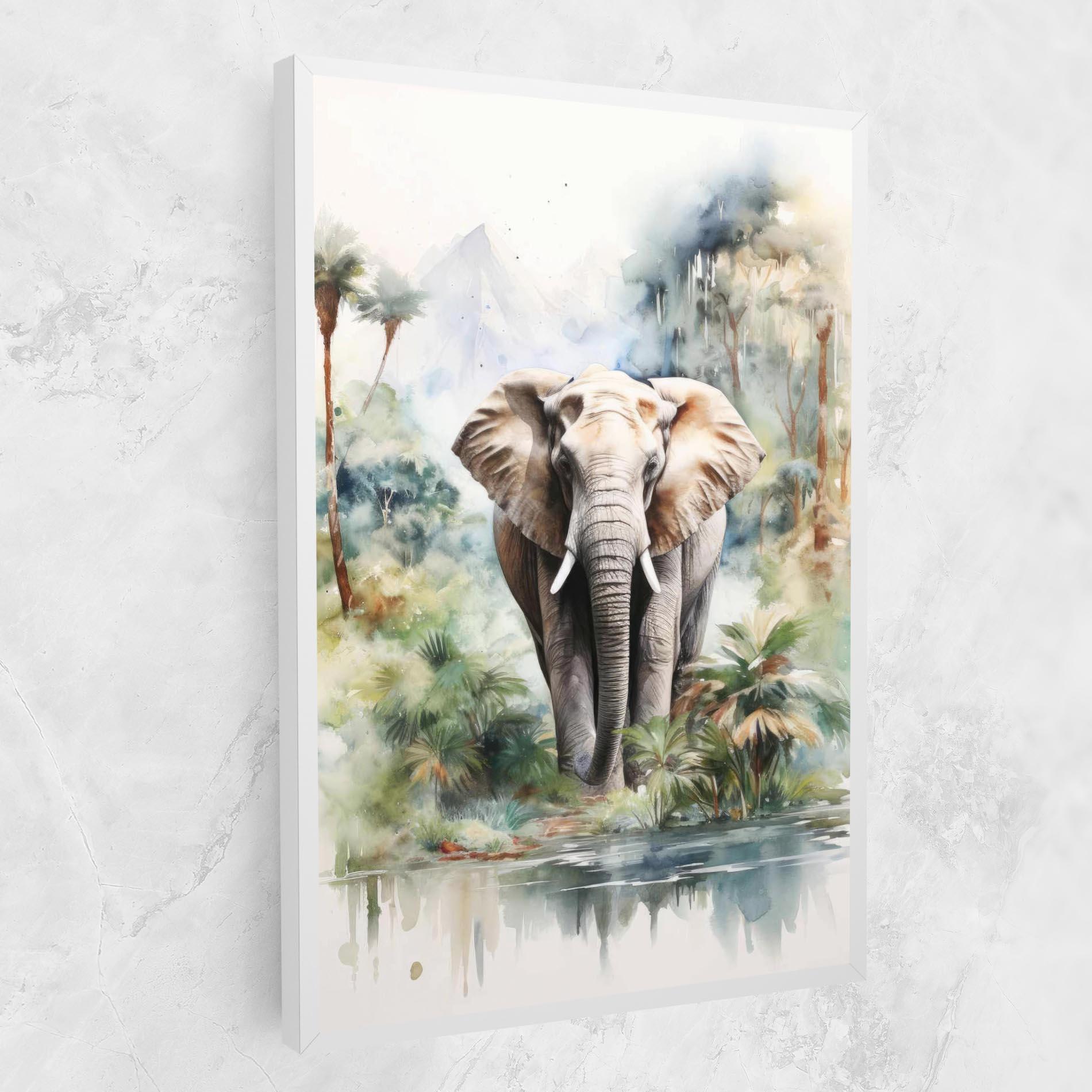 Картина на платно Wild Watercolor Elephant mockup 1