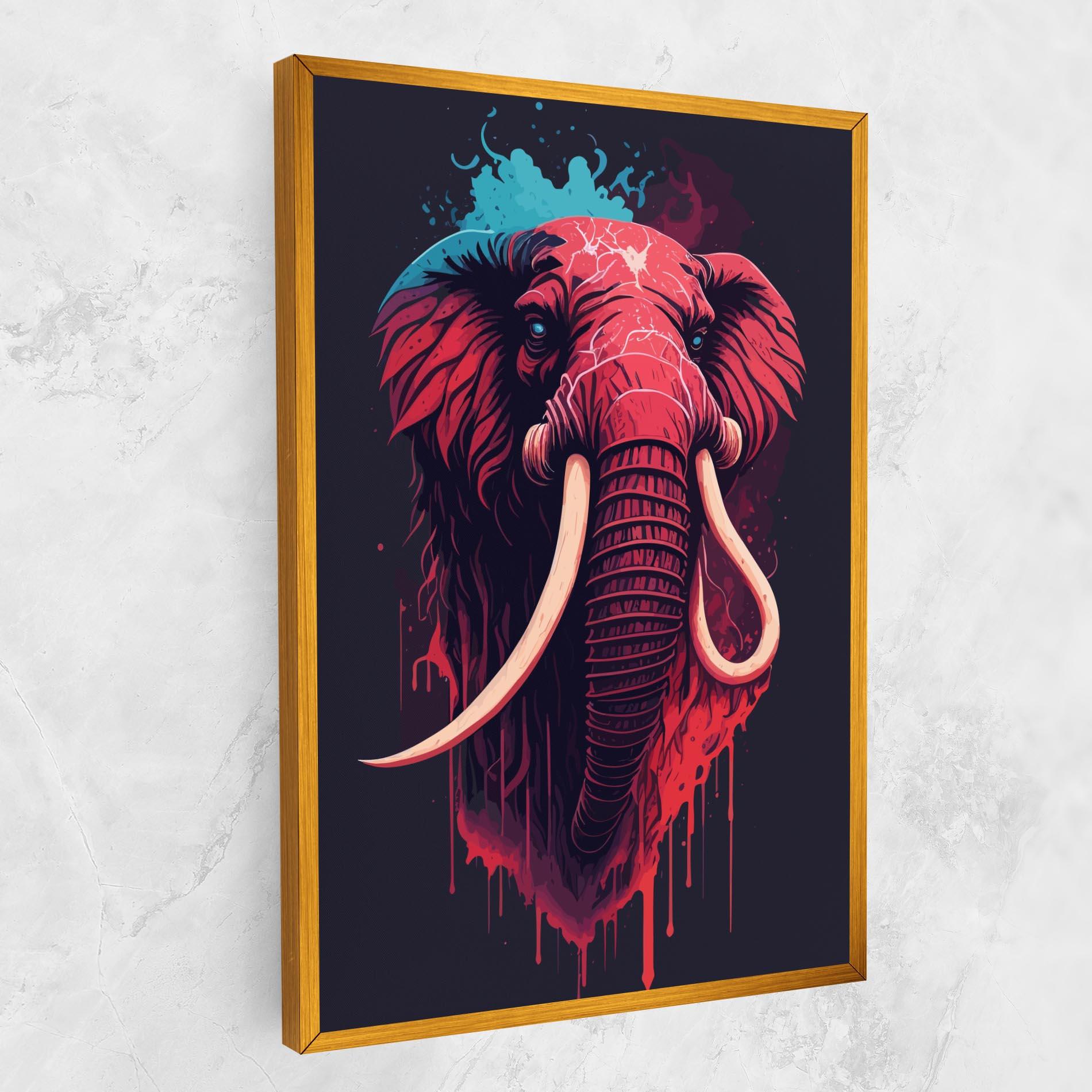 Картина на платно Blue Red Elephant mockup 1