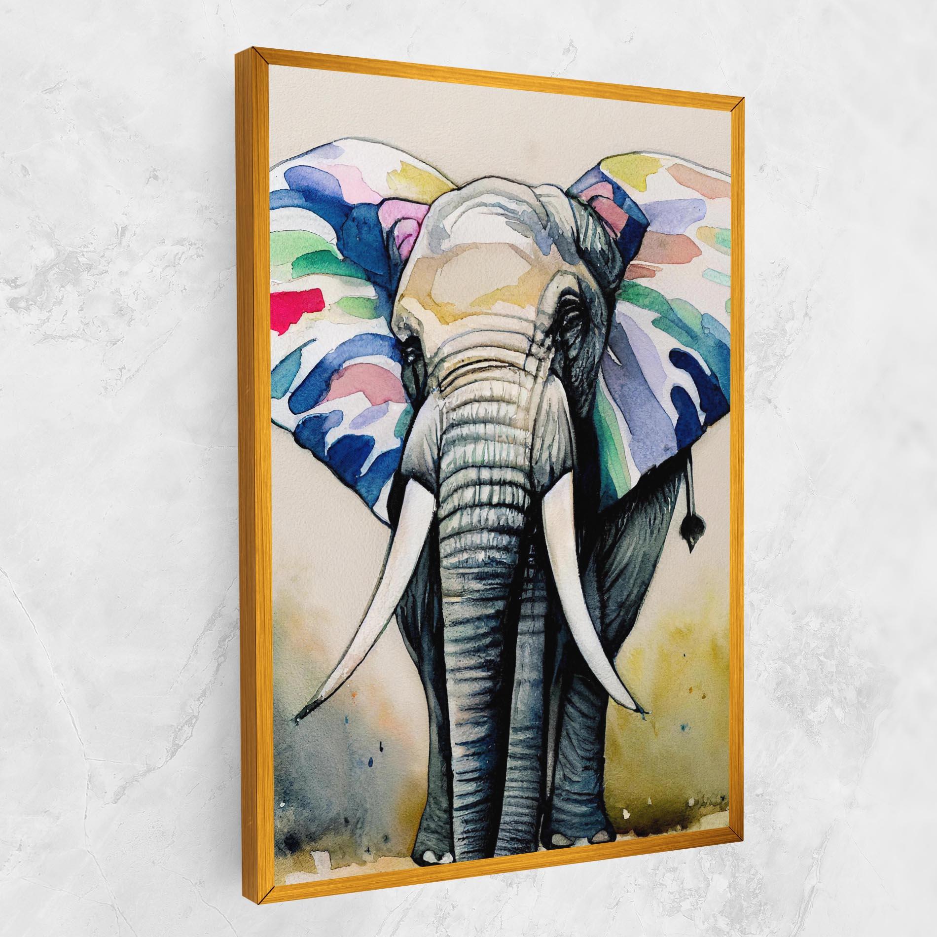 Картина на платно Watercolor Elephant Art mockup 1