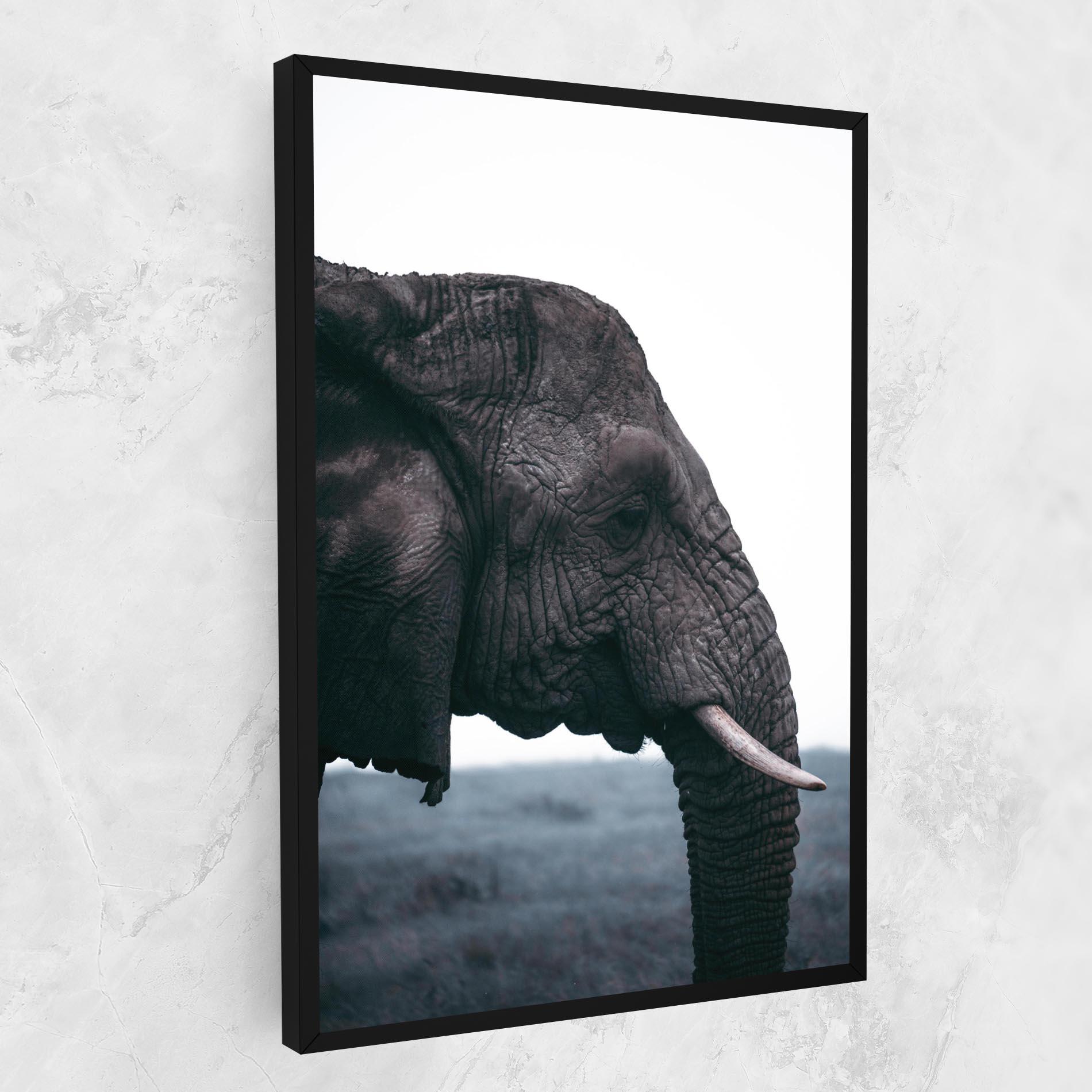Картина на платно Close Grey Eelephant mockup 1