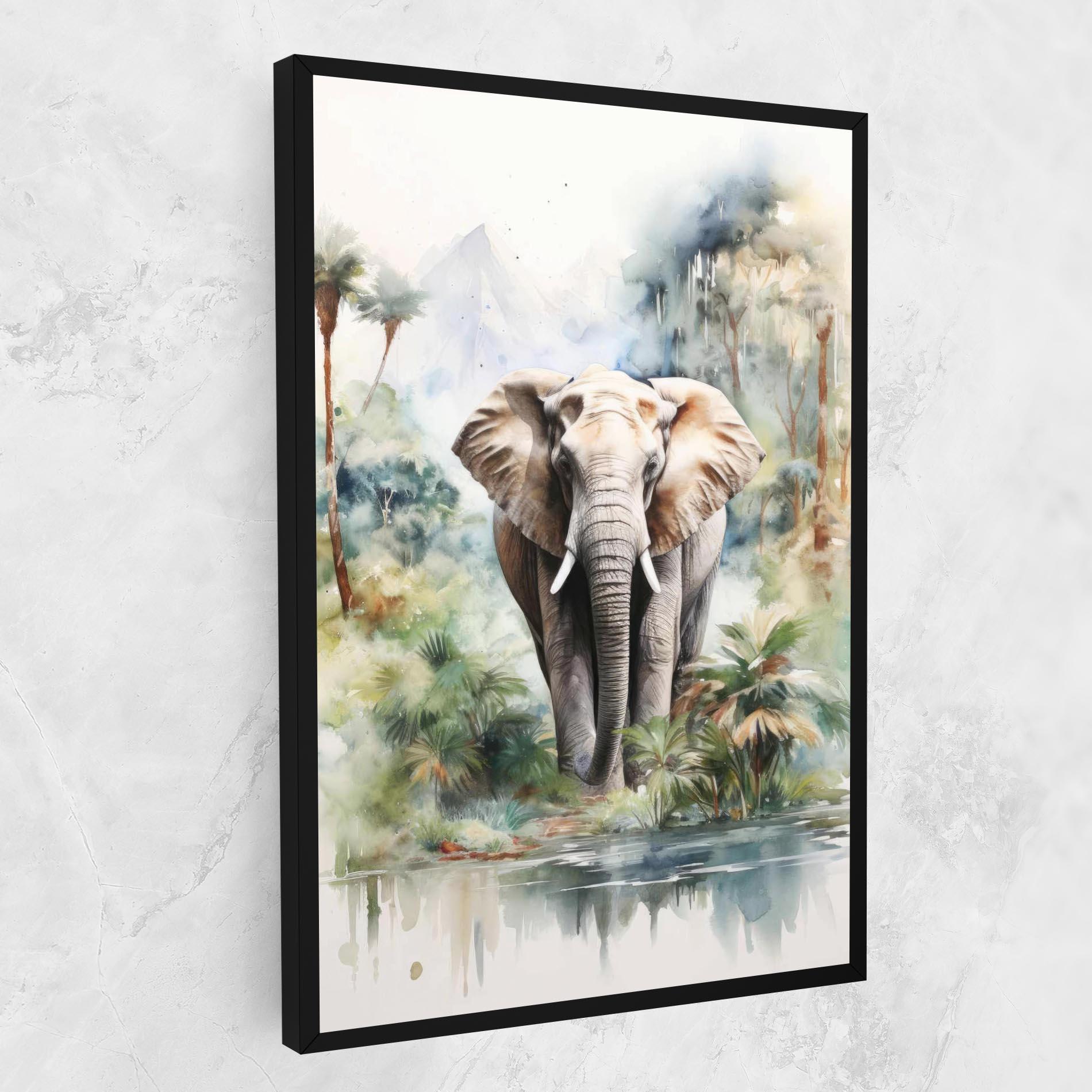 Картина на платно Wild Watercolor Elephant mockup 1