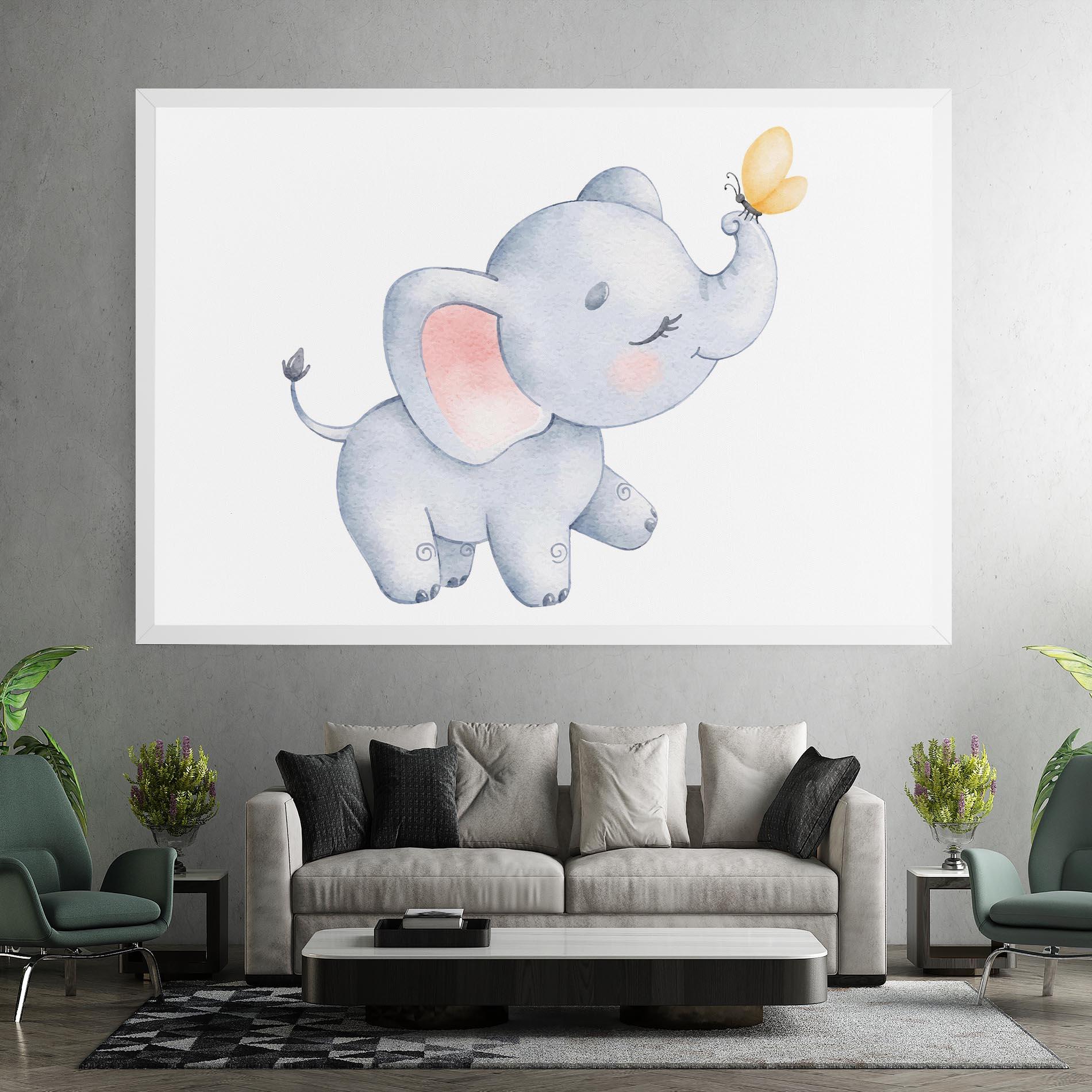Картина на платно Elephant Butterfly mockup 7