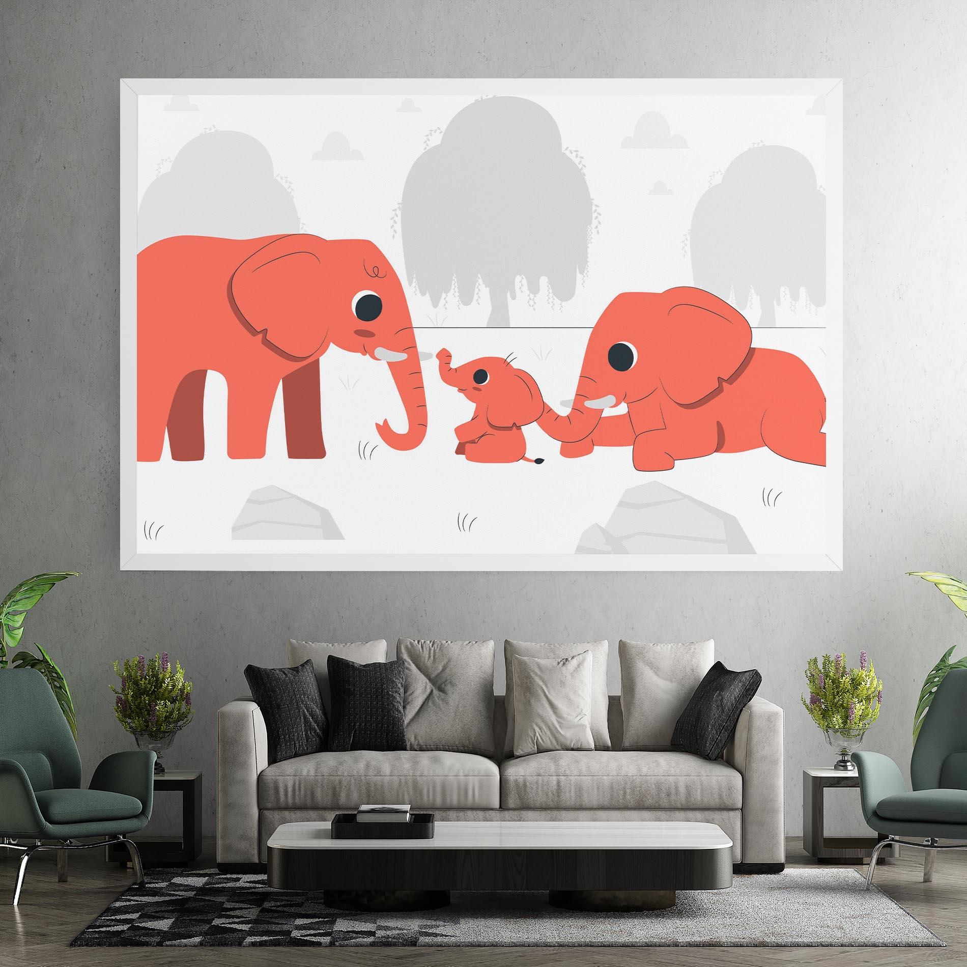 Картина на платно Orange Elephant mockup 7