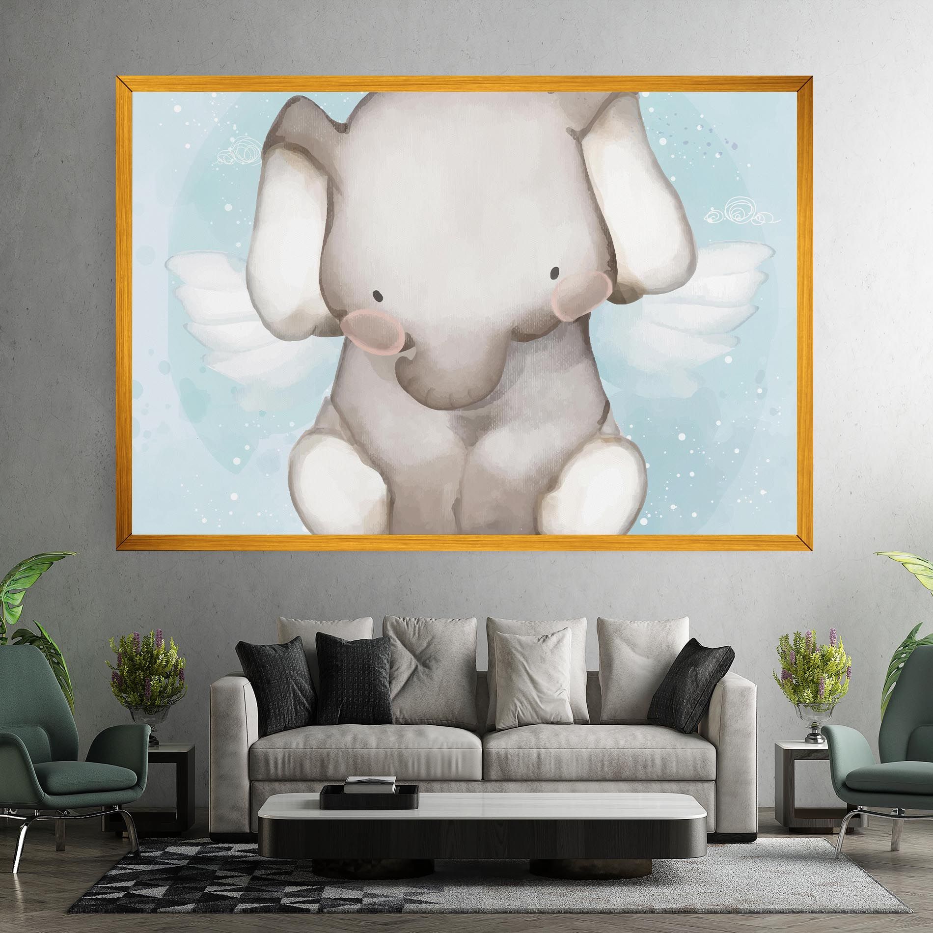 Elephant On Blue mockup 7