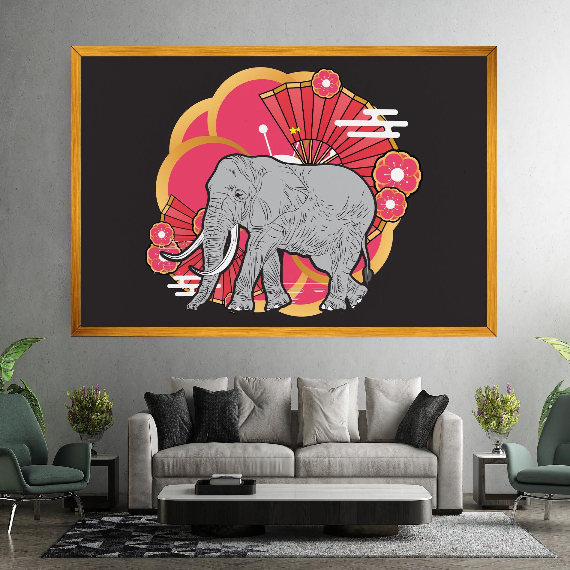 Картина на платно Elephant On Pink mockup 7