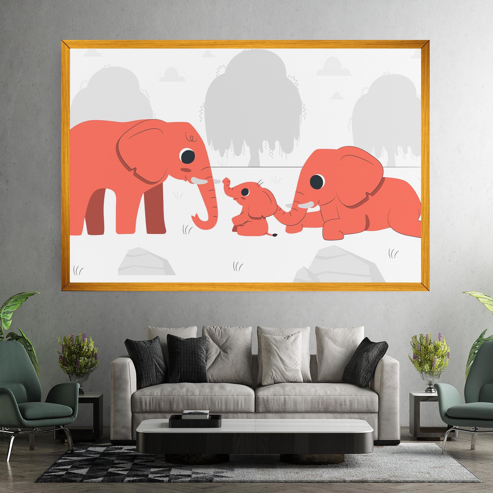 Картина на платно Orange Elephant mockup 7