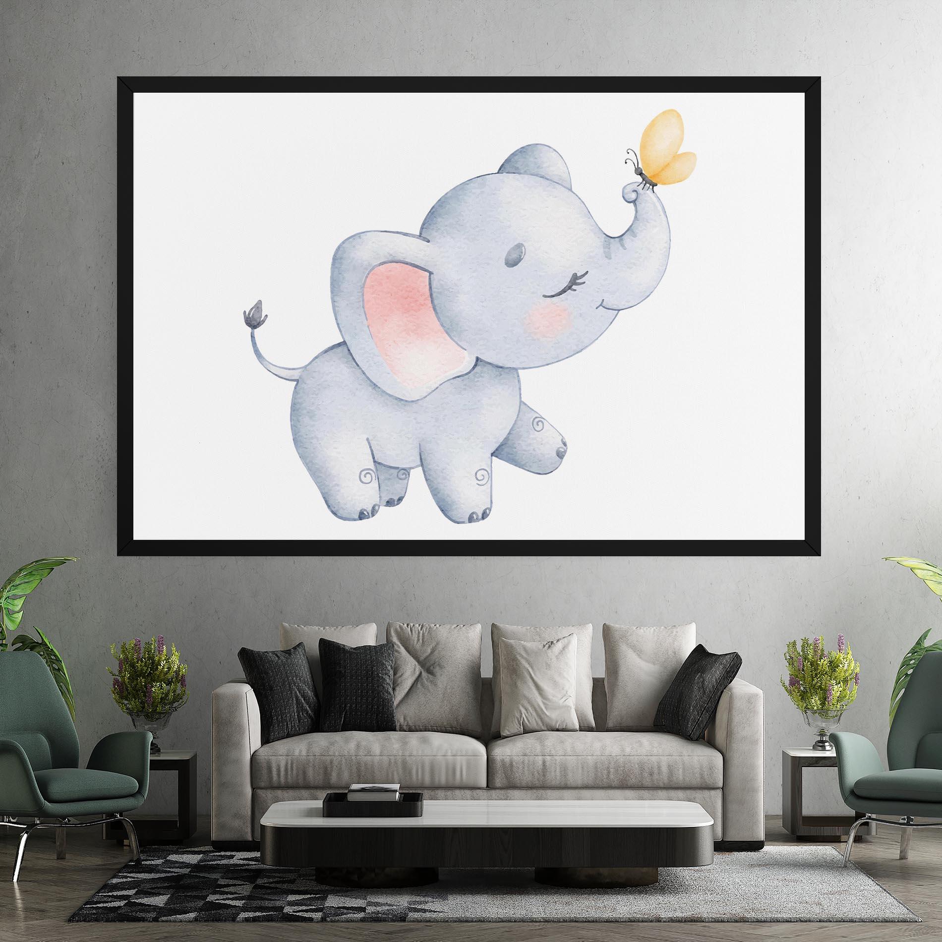 Картина на платно Elephant Butterfly mockup 7