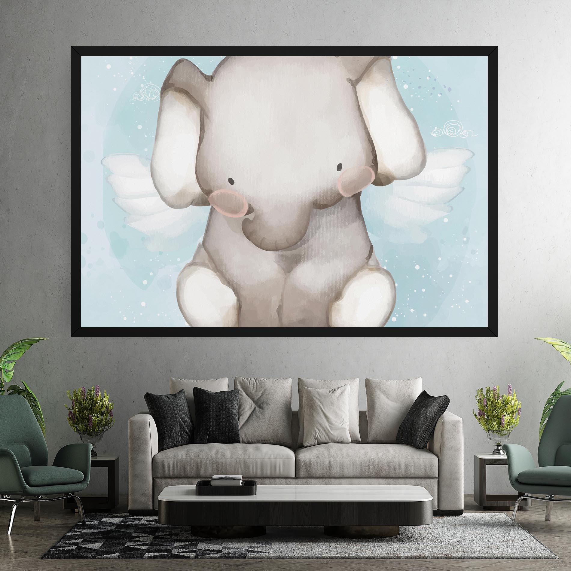 Картина на платно Elephant On Blue mockup 7