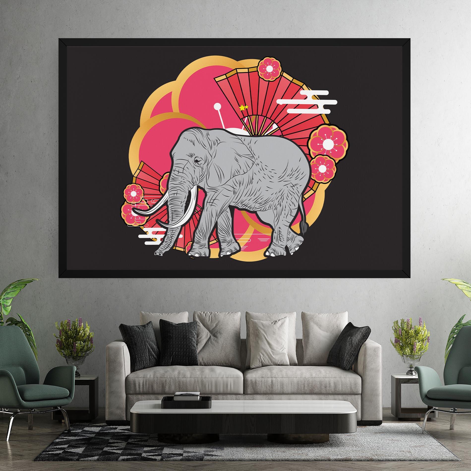 Картина на платно Elephant On Pink mockup 7