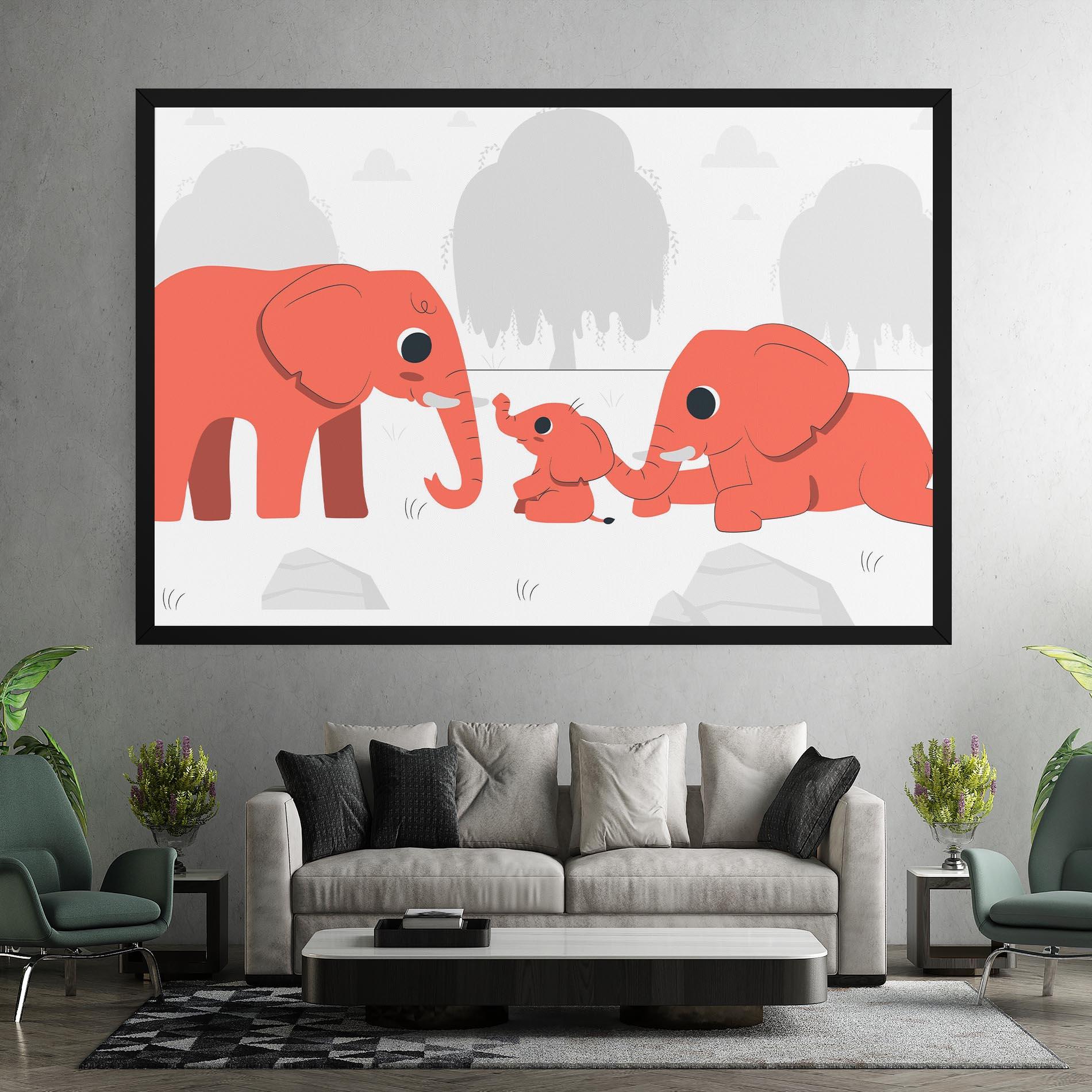 Картина на платно Orange Elephant mockup 7
