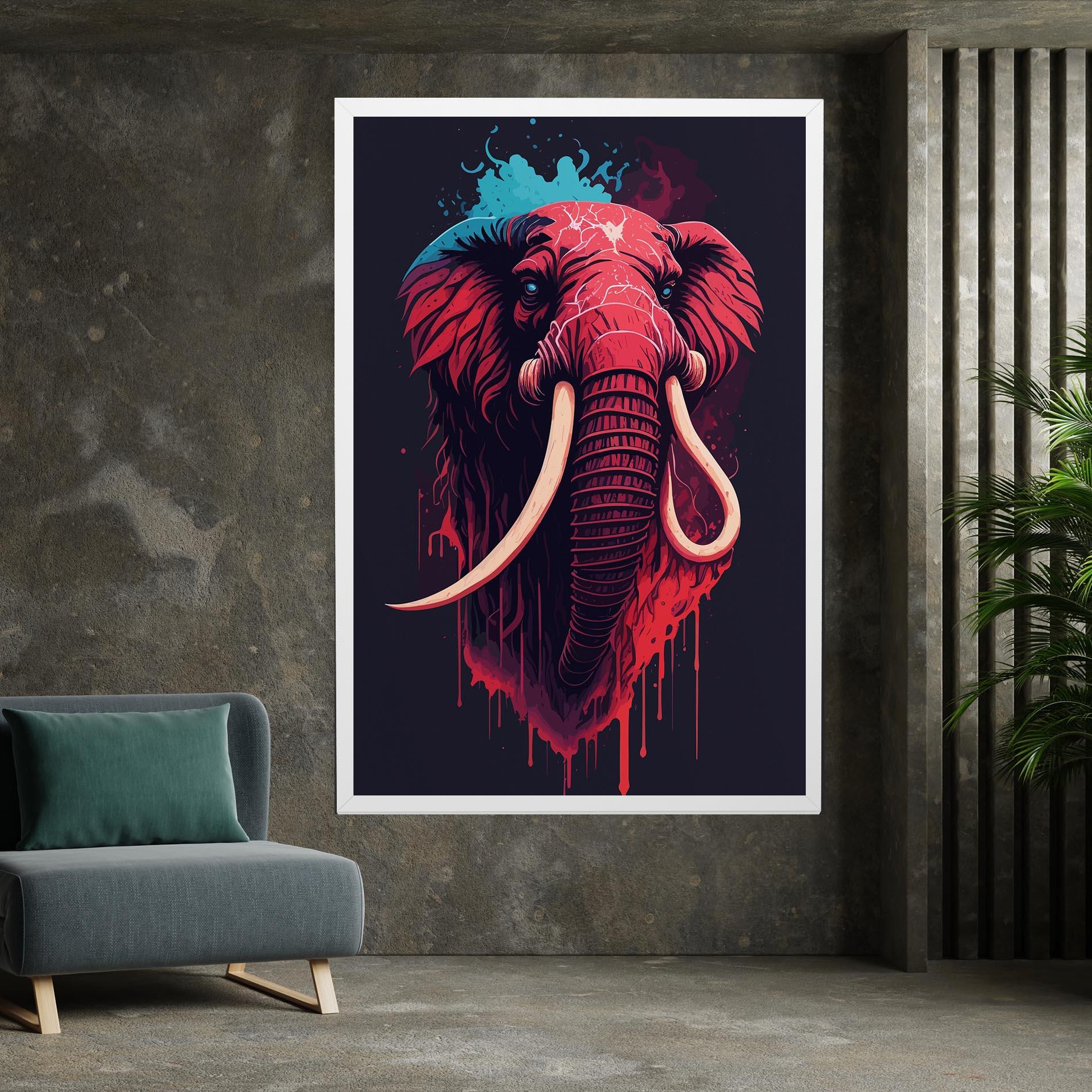 Картина на платно Blue Red Elephant mockup 7