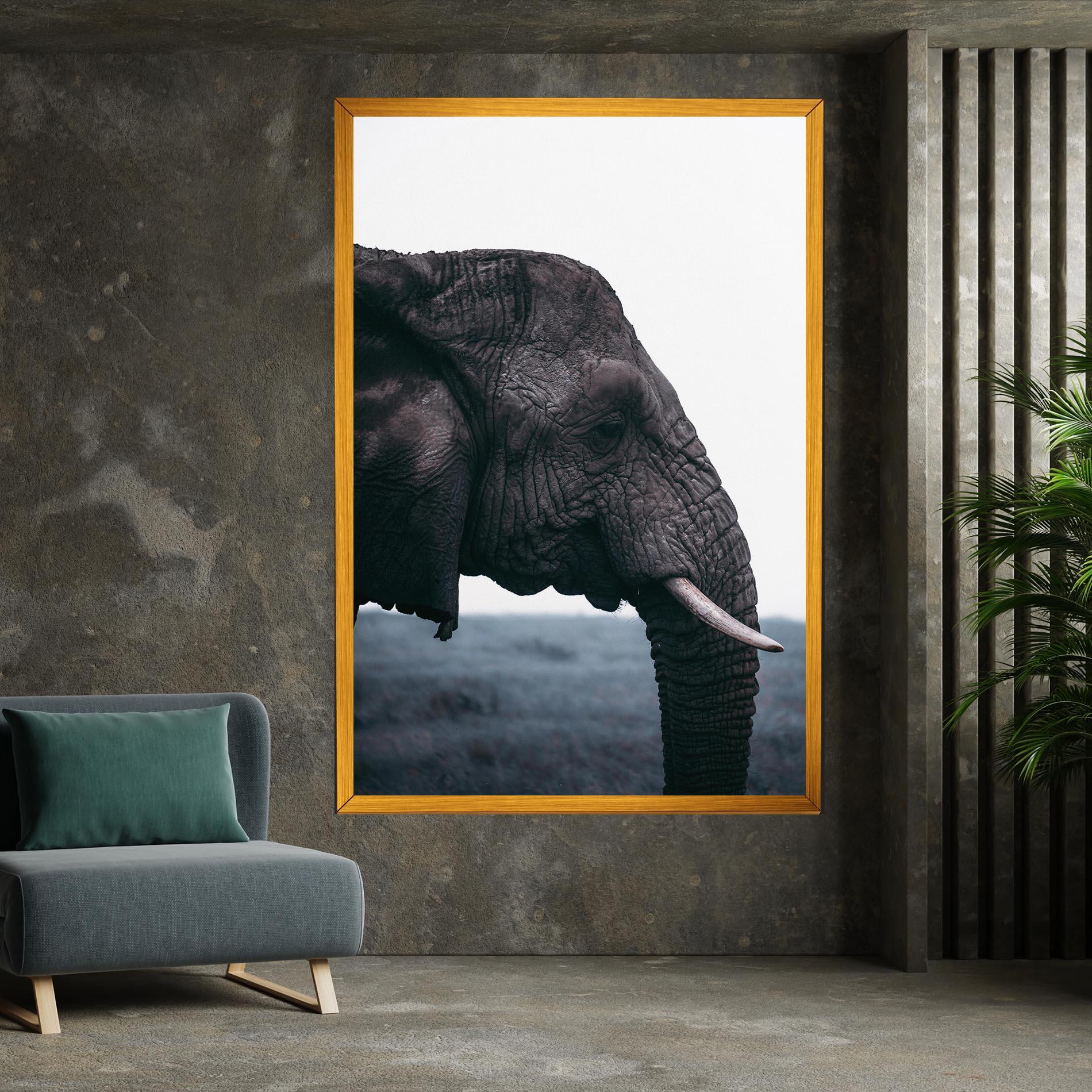 Картина на платно Close Grey Eelephant mockup 7