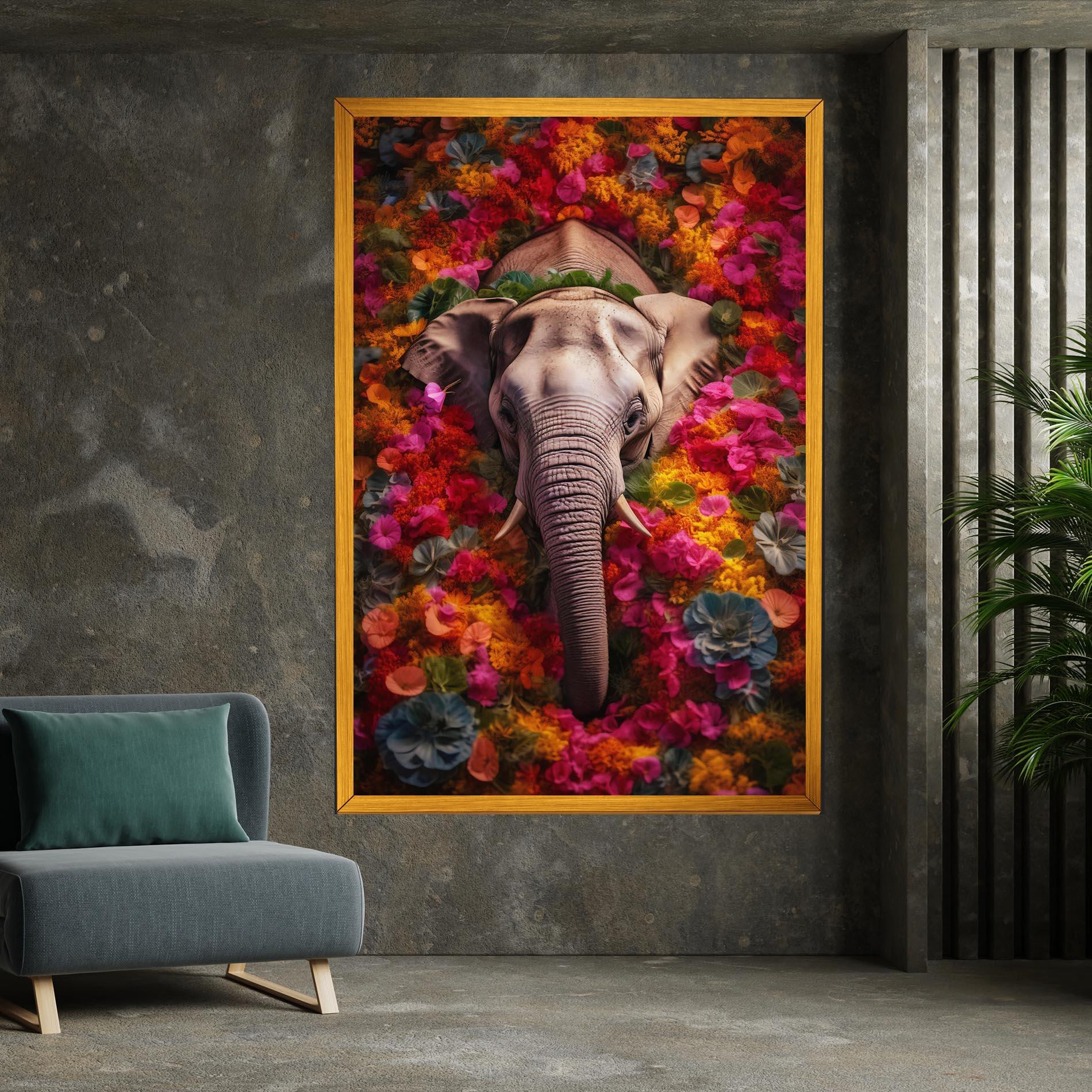 Картина на платно Flower Elephant mockup 7