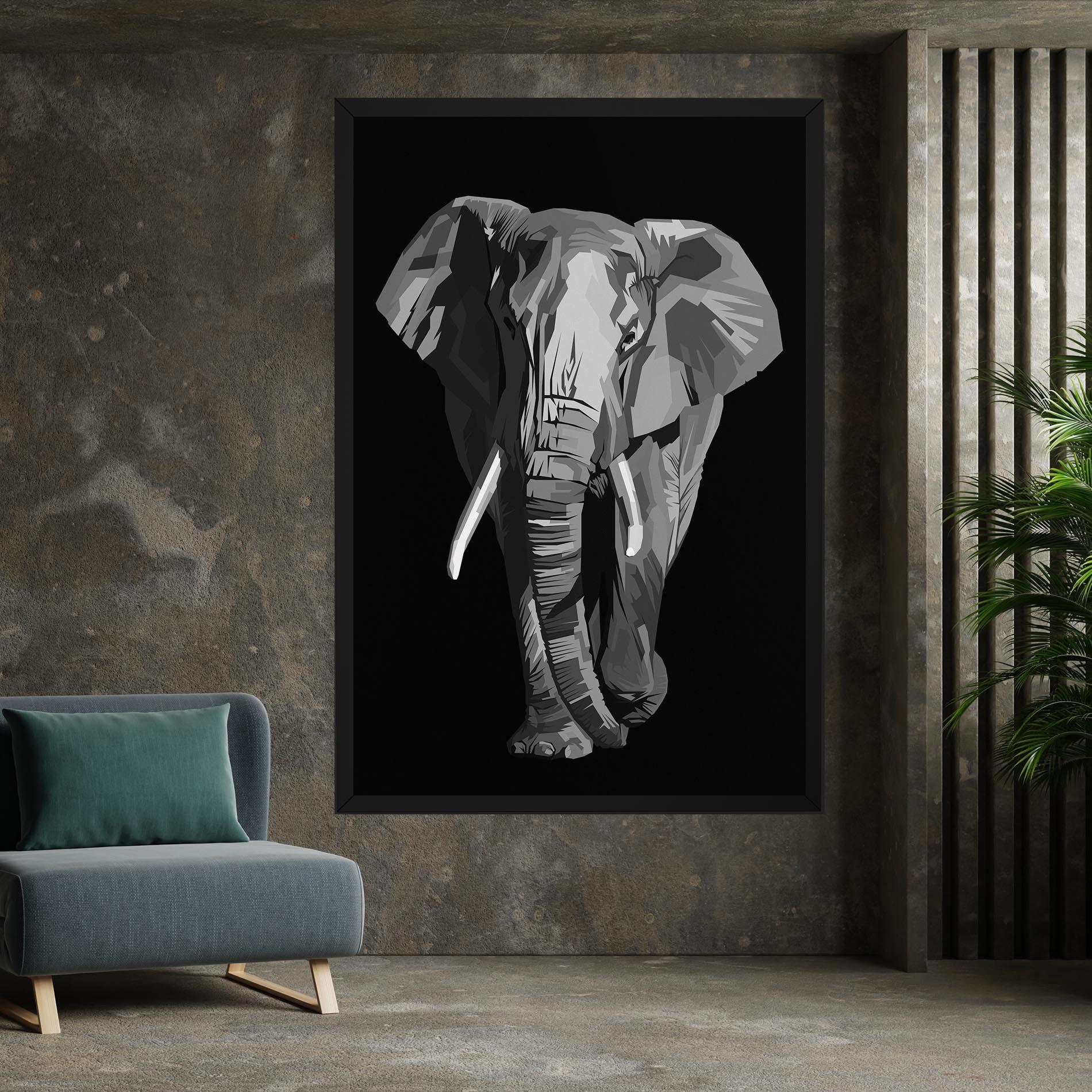 Картина на платно Beautiful Grey Elephant mockup 7