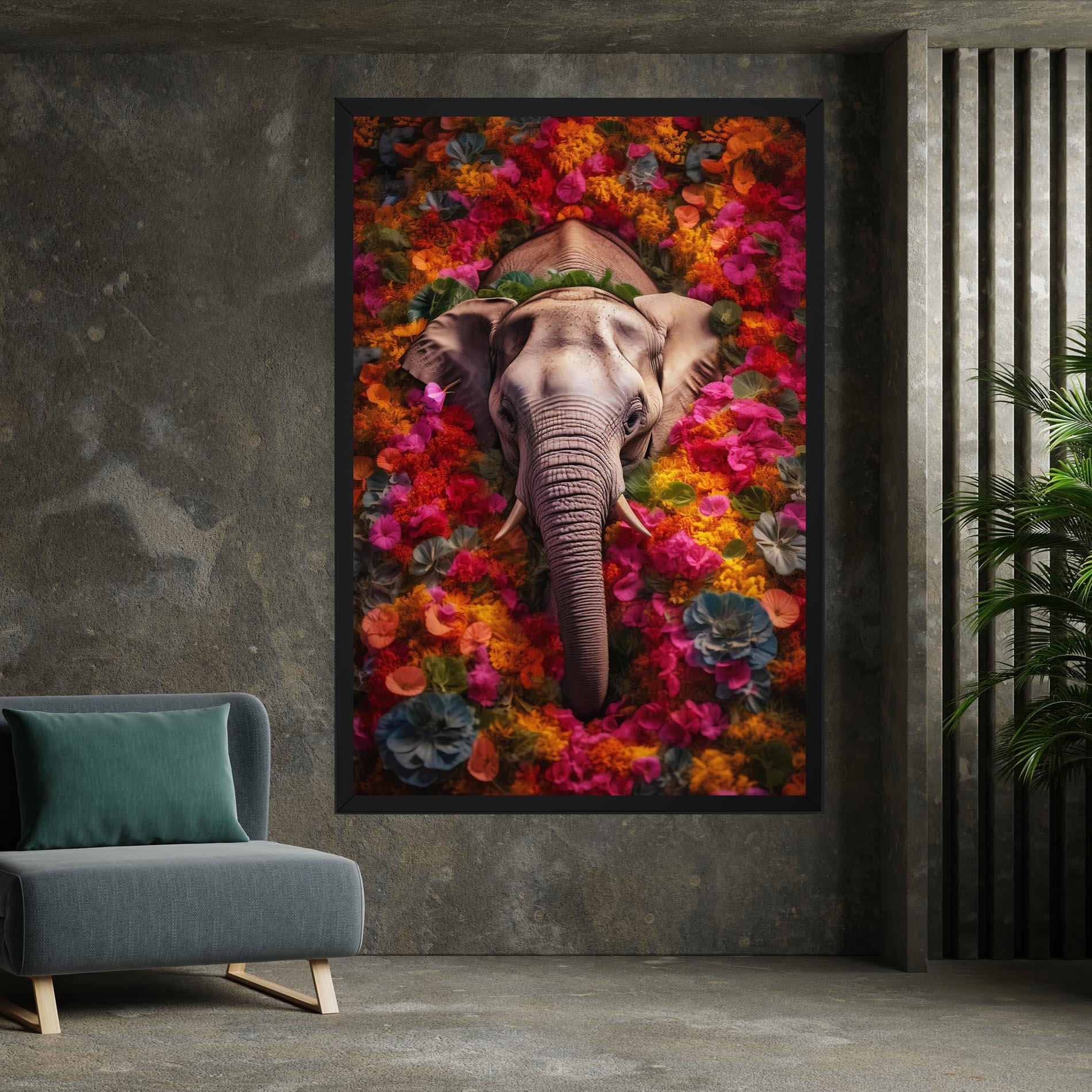 Картина на платно Flower Elephant mockup 7
