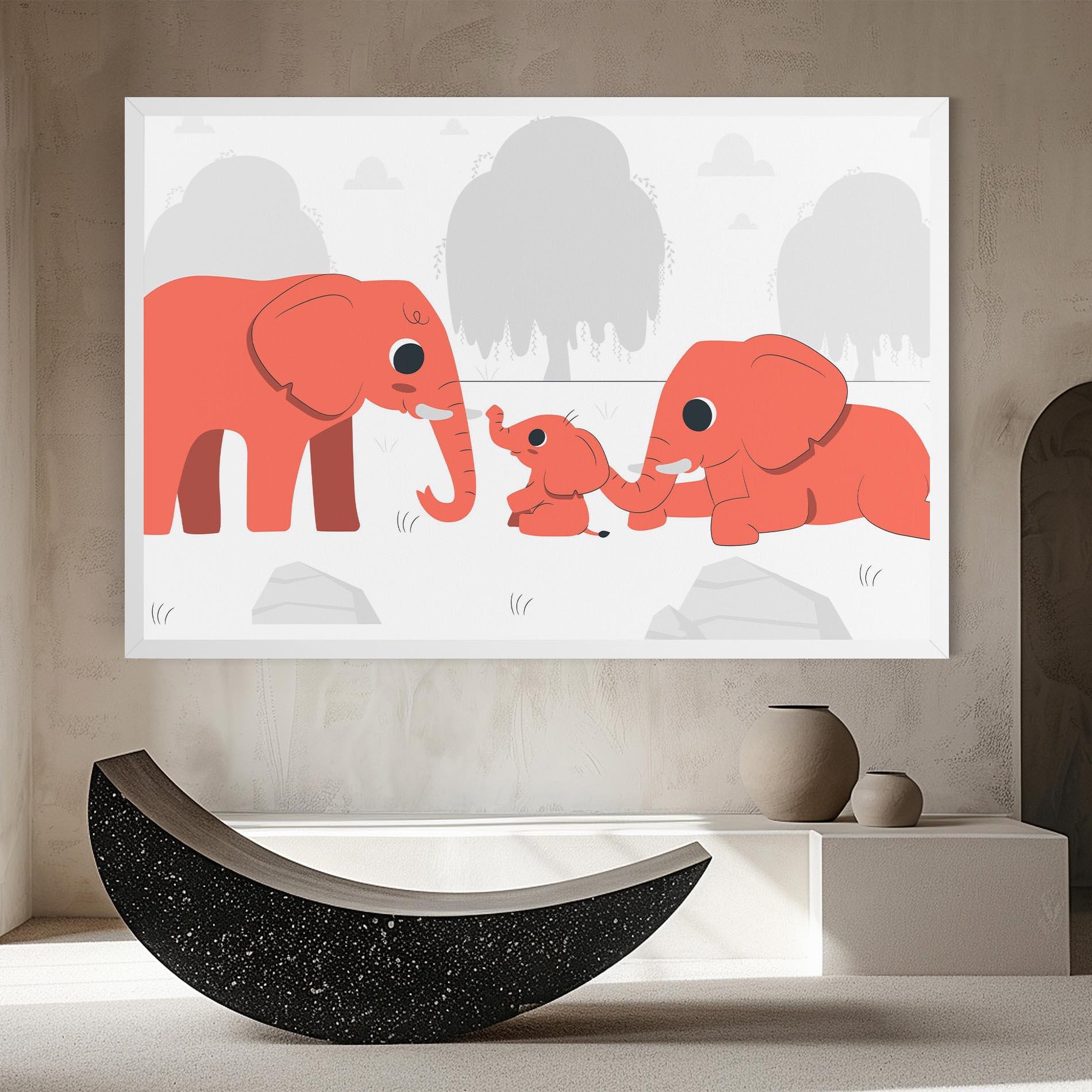 Картина на платно Orange Elephant mockup 8