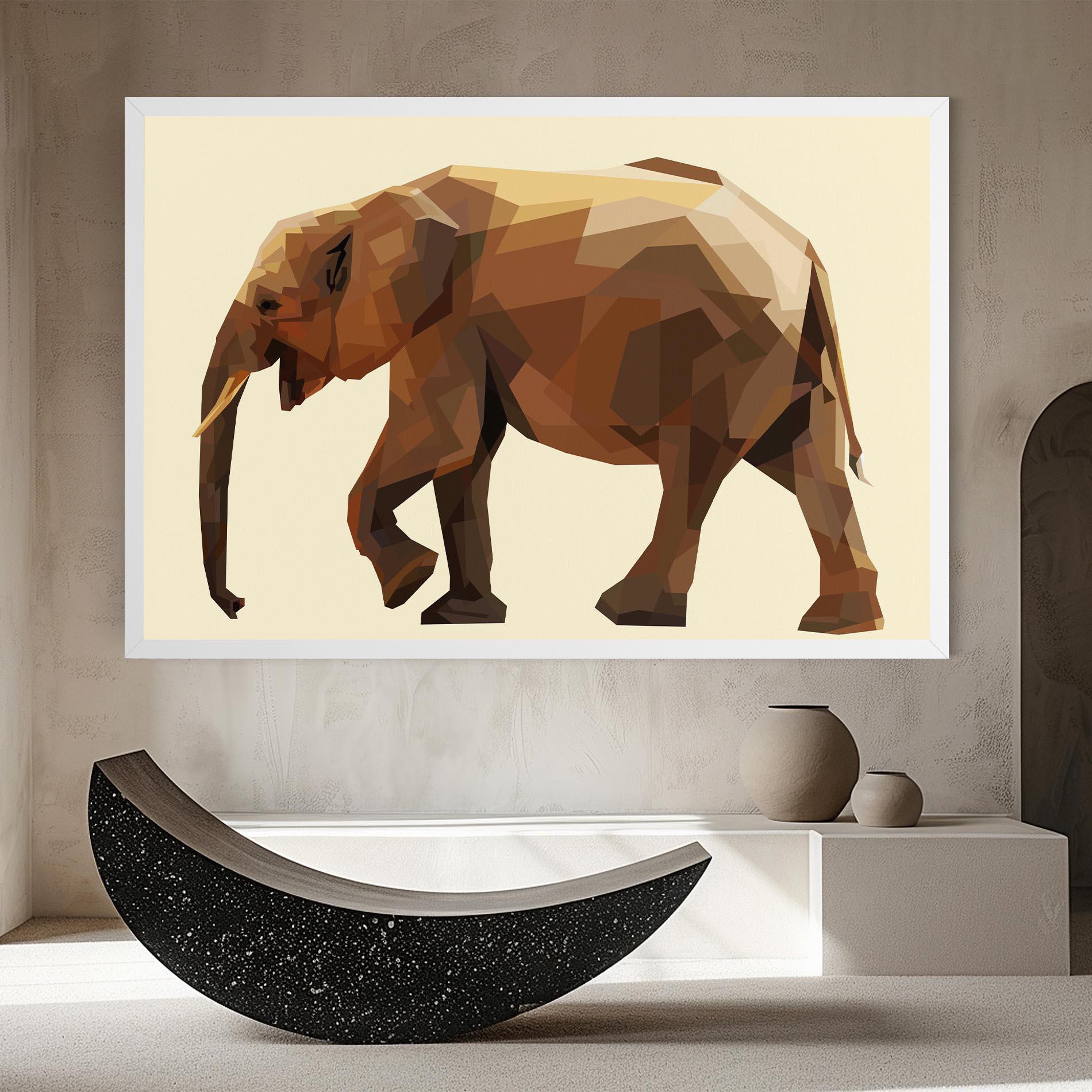 Картина на платно Walking Elephant Cream mockup 8