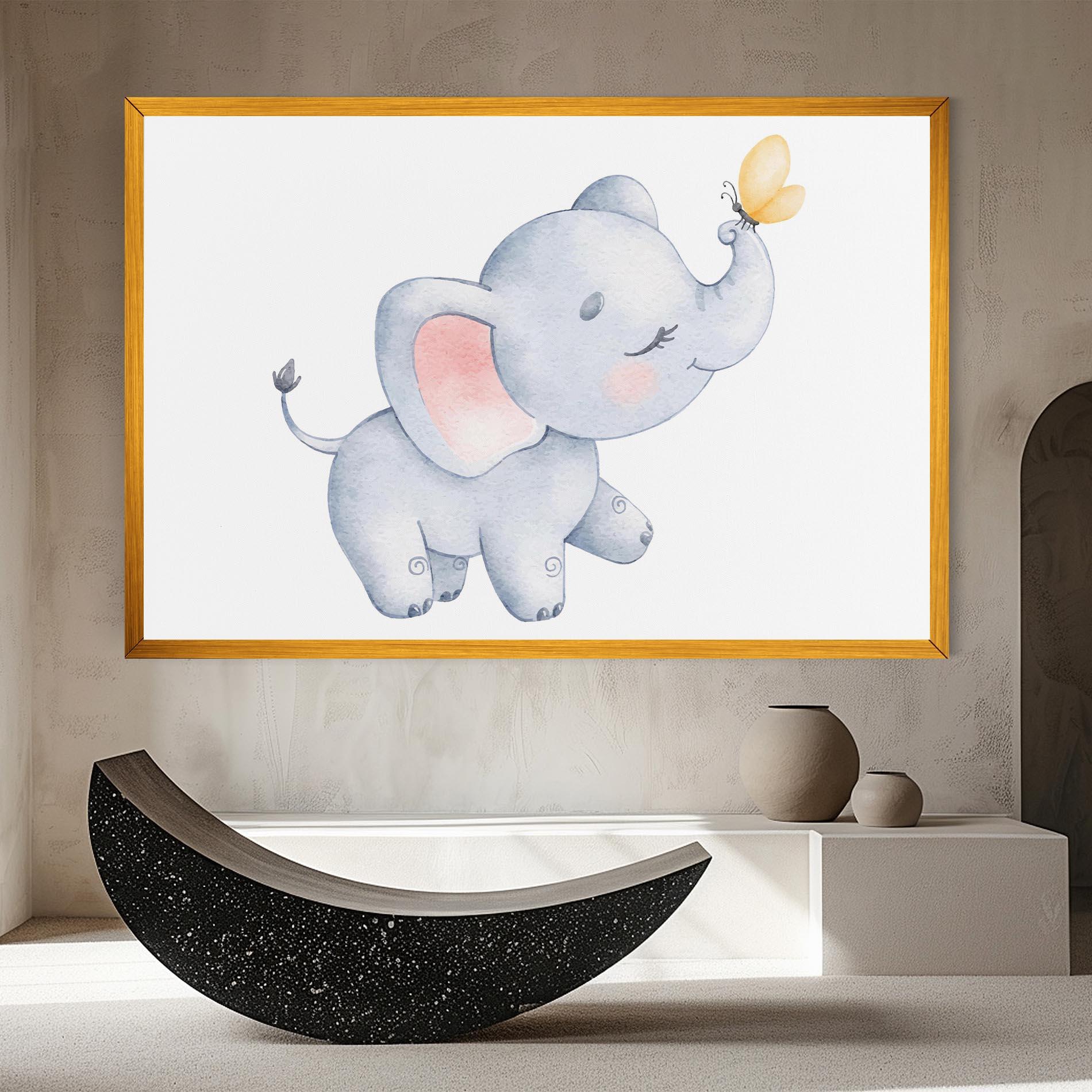 Картина на платно Elephant Butterfly mockup 8