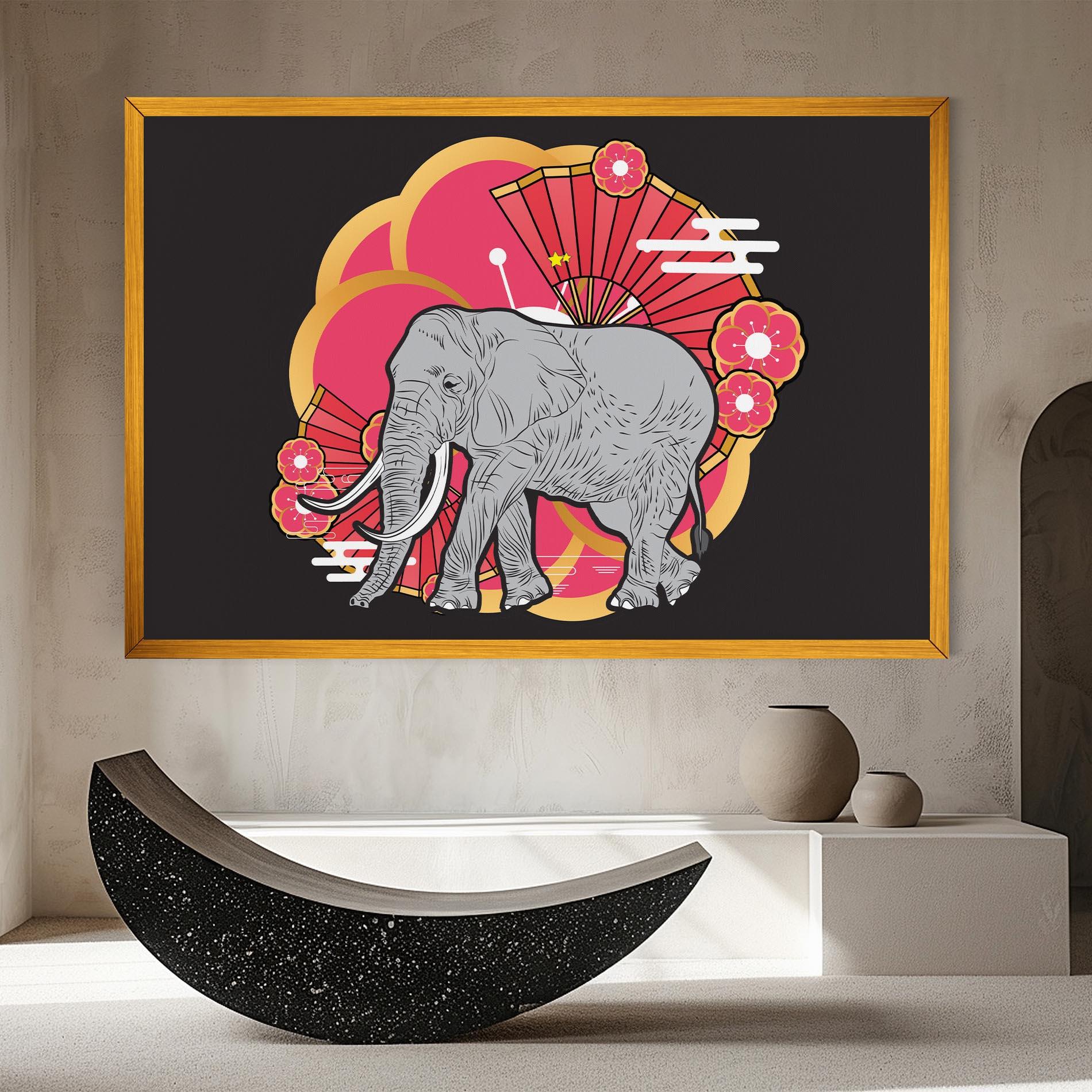 Картина на платно Elephant On Pink mockup 8
