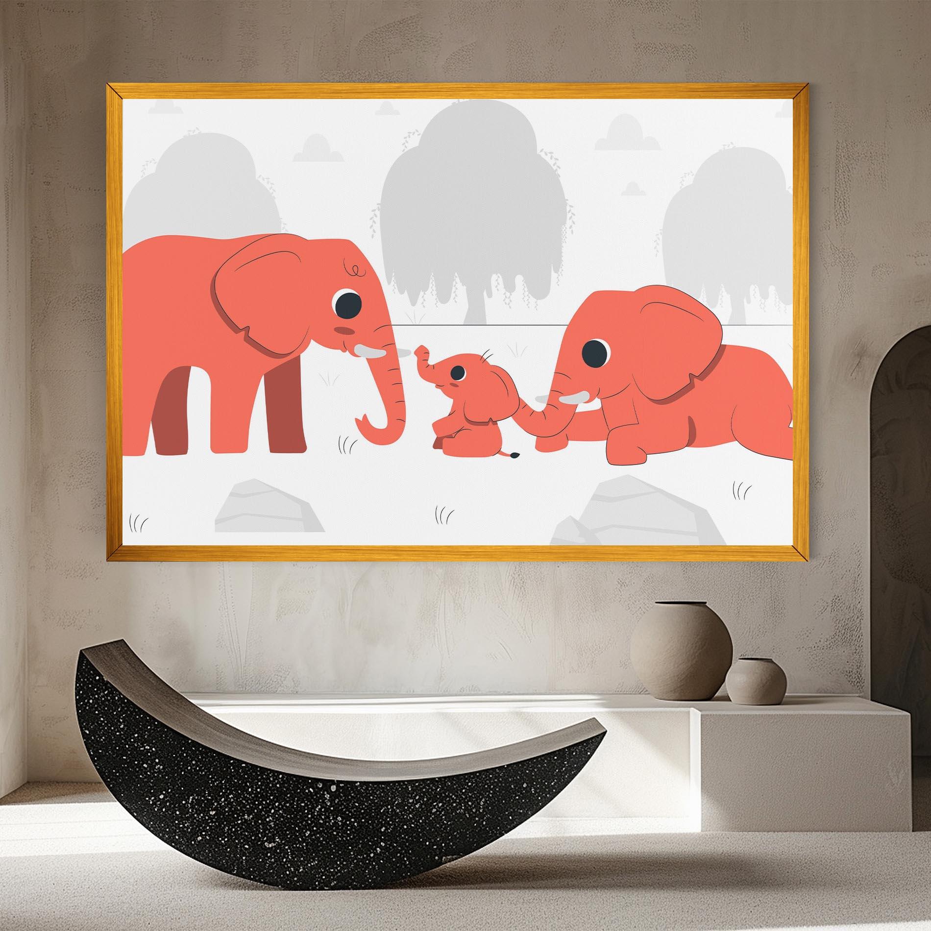 Картина на платно Orange Elephant mockup 8