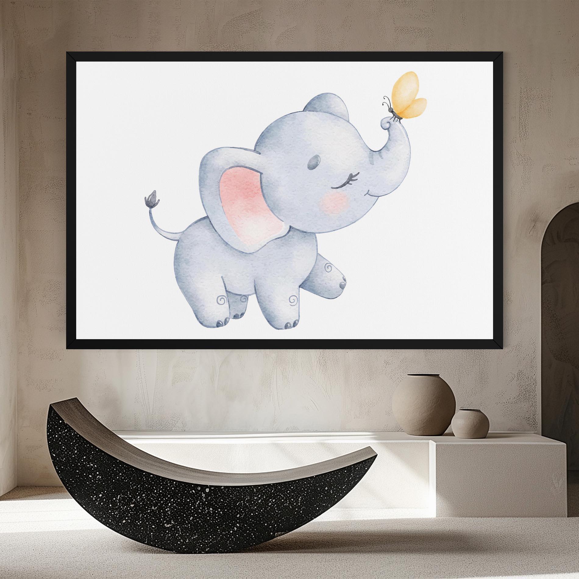 Картина на платно Elephant Butterfly mockup 8