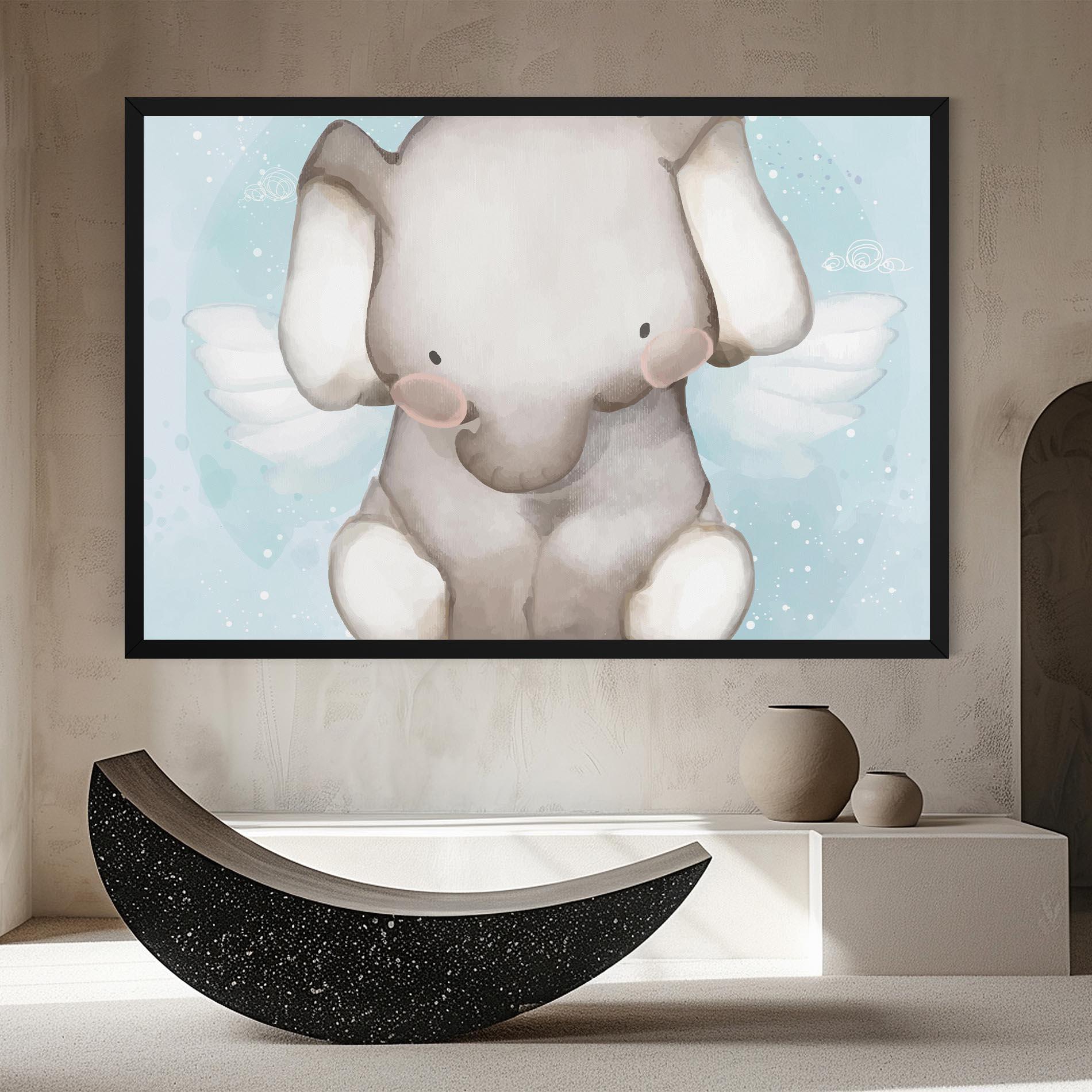 Картина на платно Elephant On Blue mockup 8
