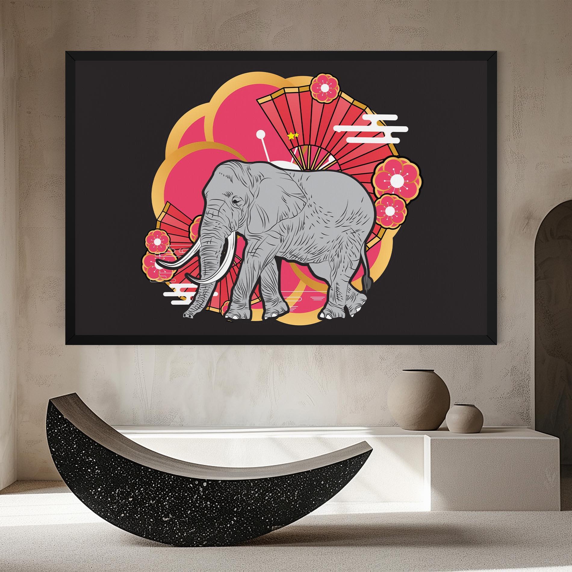 Картина на платно Elephant On Pink mockup 8