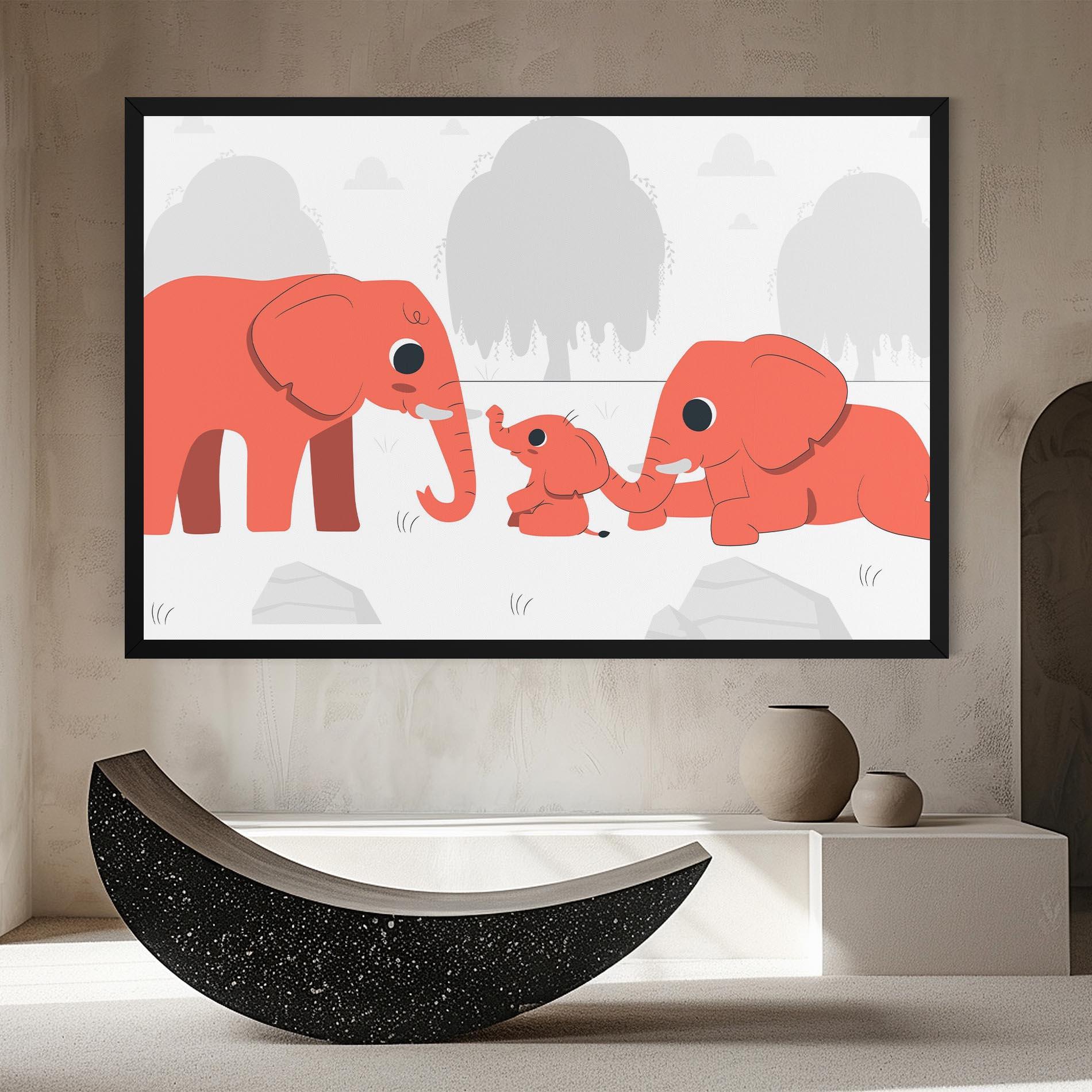 Картина на платно Orange Elephant mockup 8