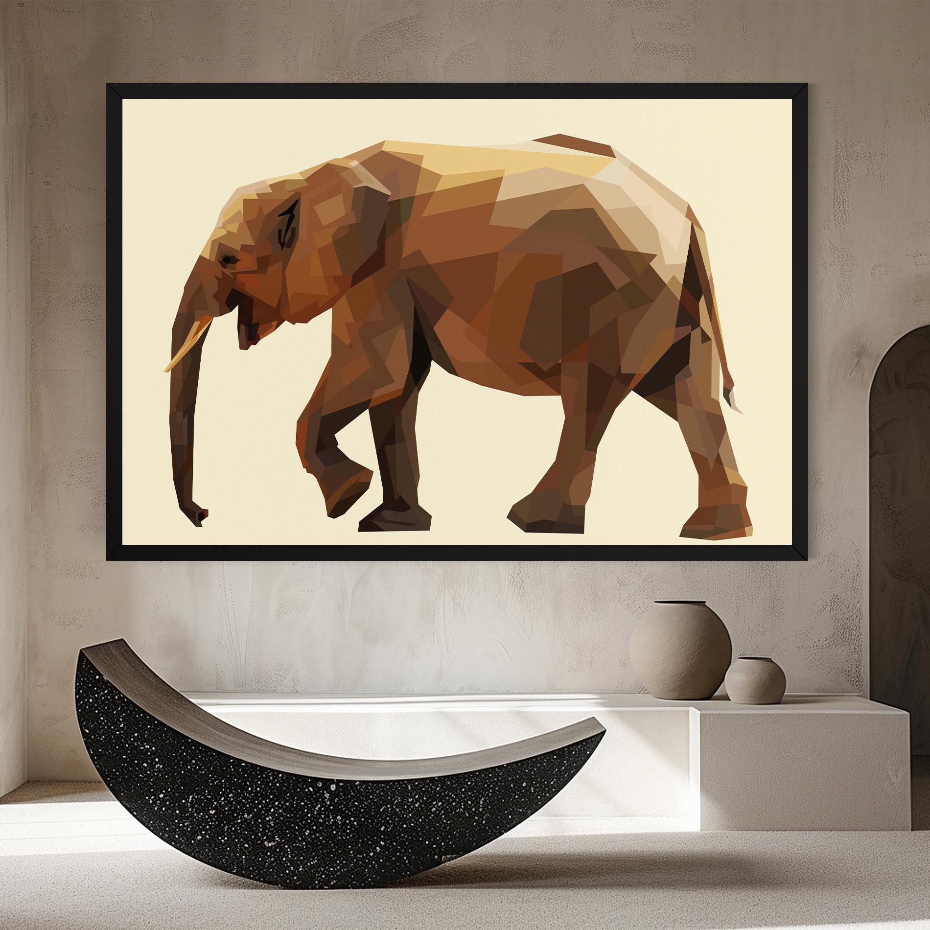 Картина на платно Walking Elephant Cream mockup 8
