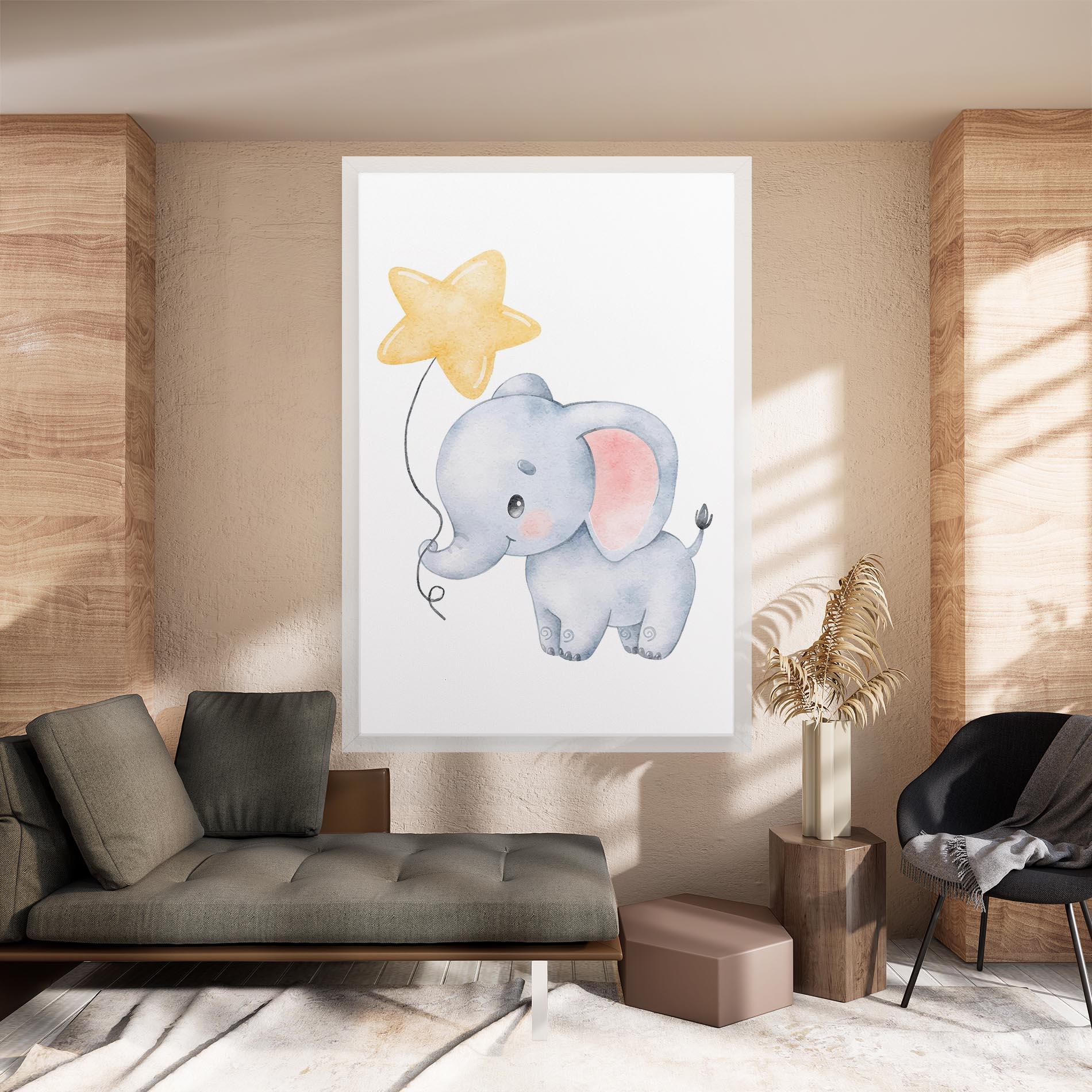 Картина на платно Baby Elephant Kids mockup 8
