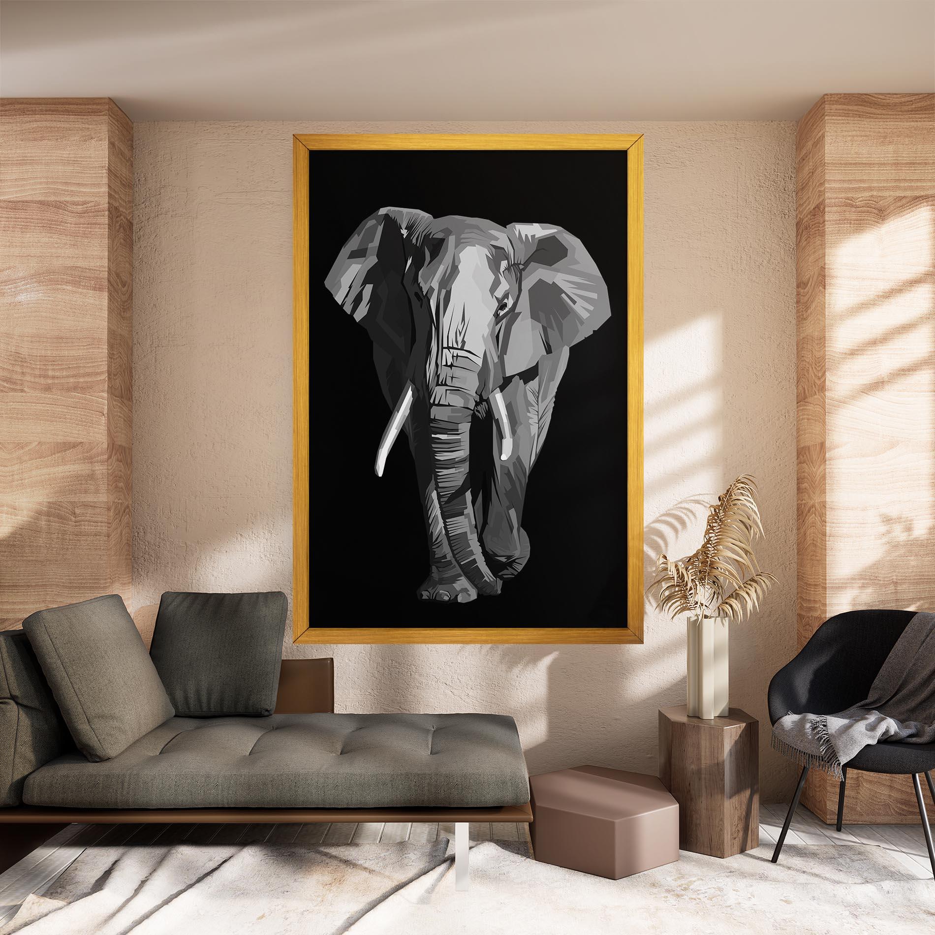 Картина на платно Beautiful Grey Elephant mockup 8
