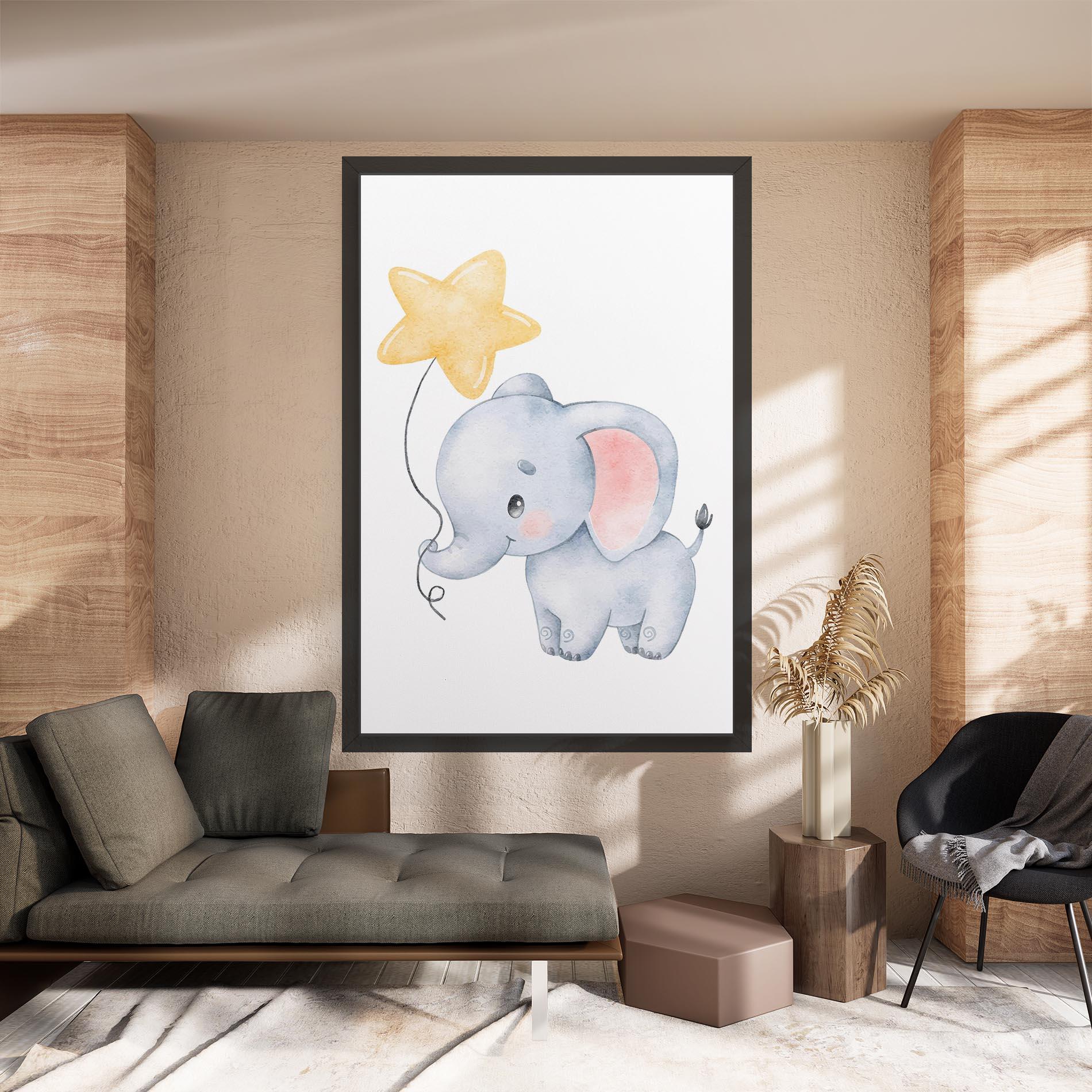 Картина на платно Baby Elephant Kids mockup 8