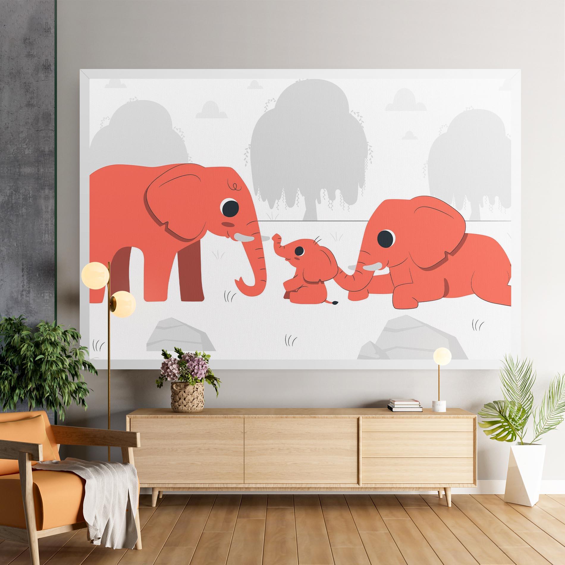 Картина на платно Orange Elephant mockup 9