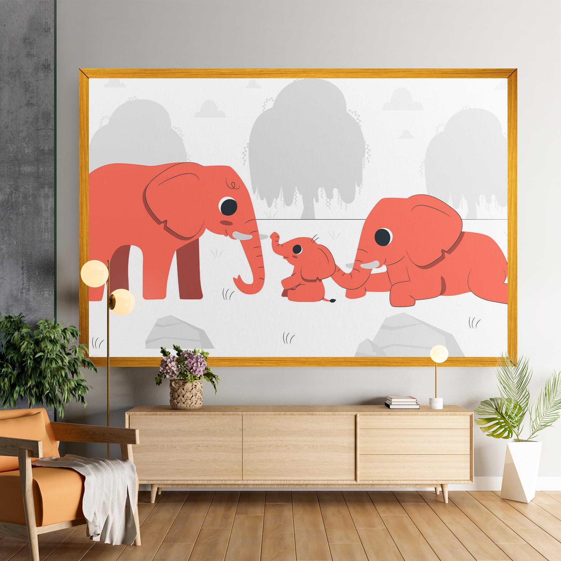 Картина на платно Orange Elephant mockup 9