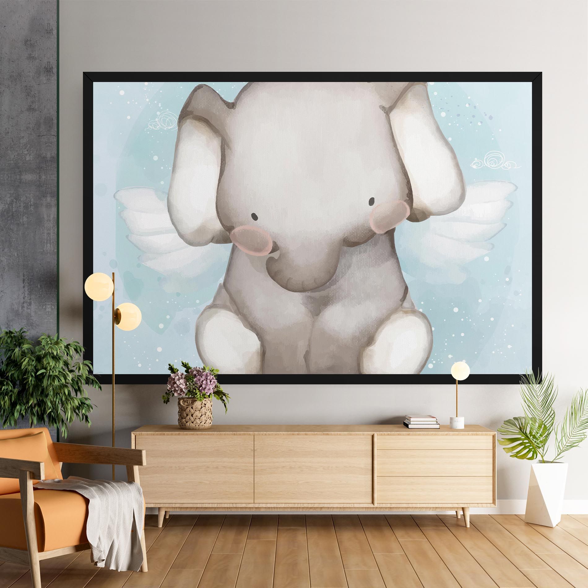 Elephant On Blue mockup 9